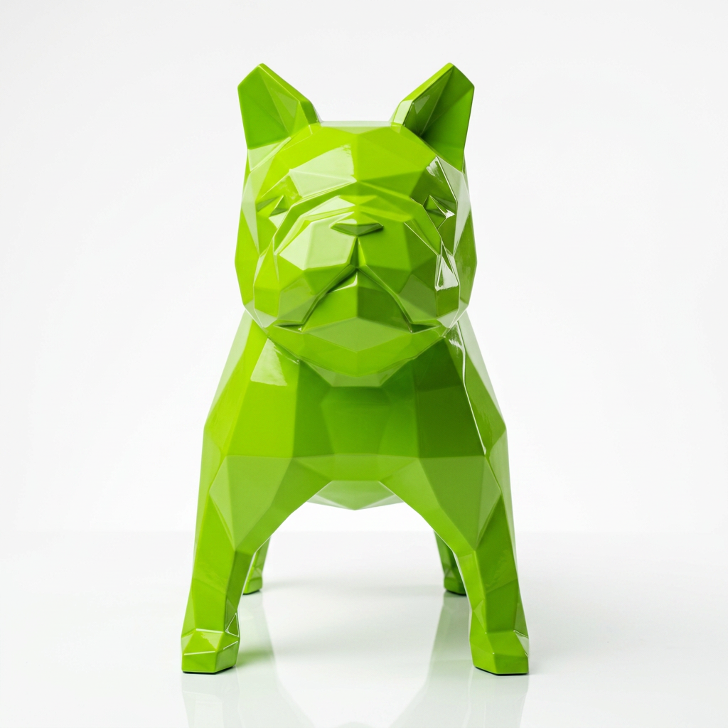 Sculpture Bulldog Origami  En Résine