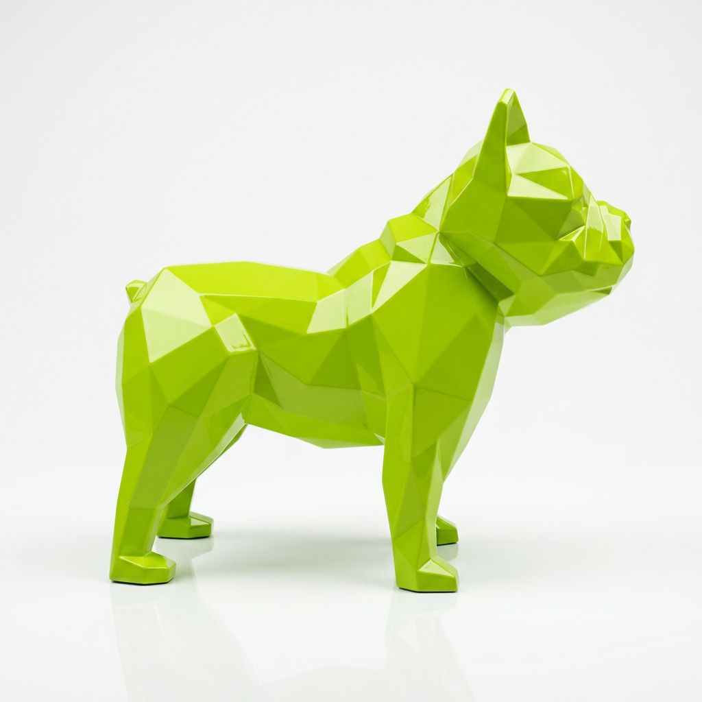 Sculpture Bulldog Origami  En Résine