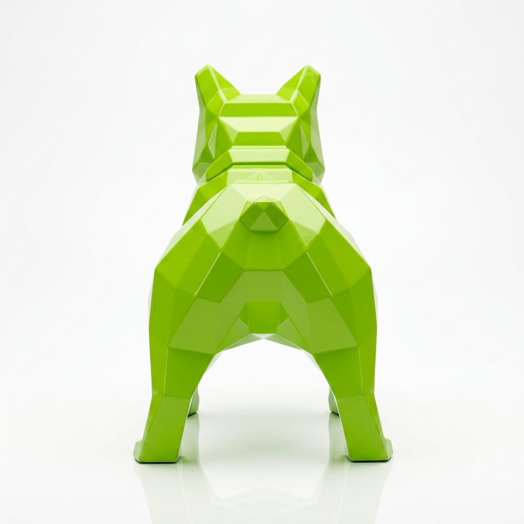 Sculpture Bulldog Origami  En Résine