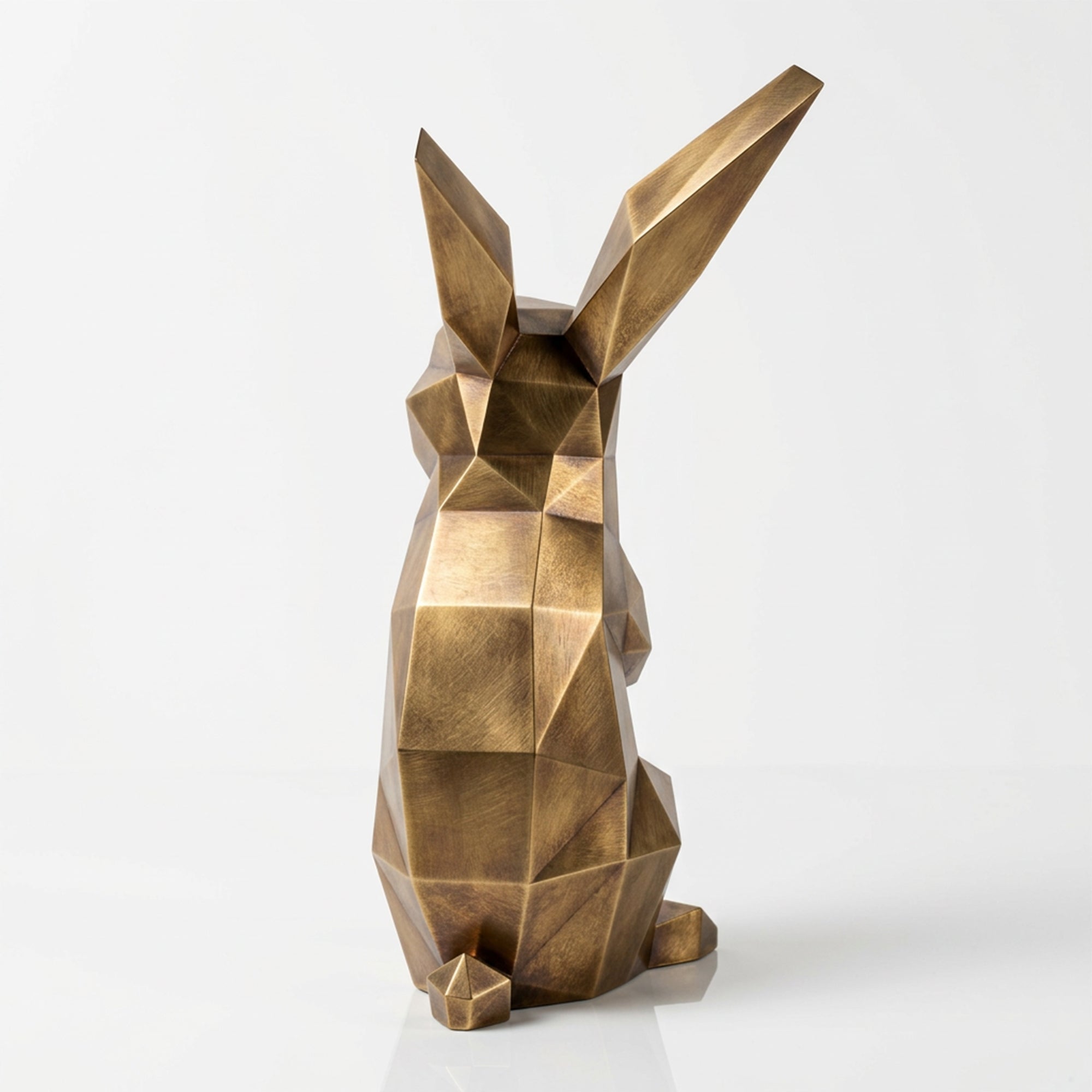 Sculpture lapin en origami En Inox Effet Bronze