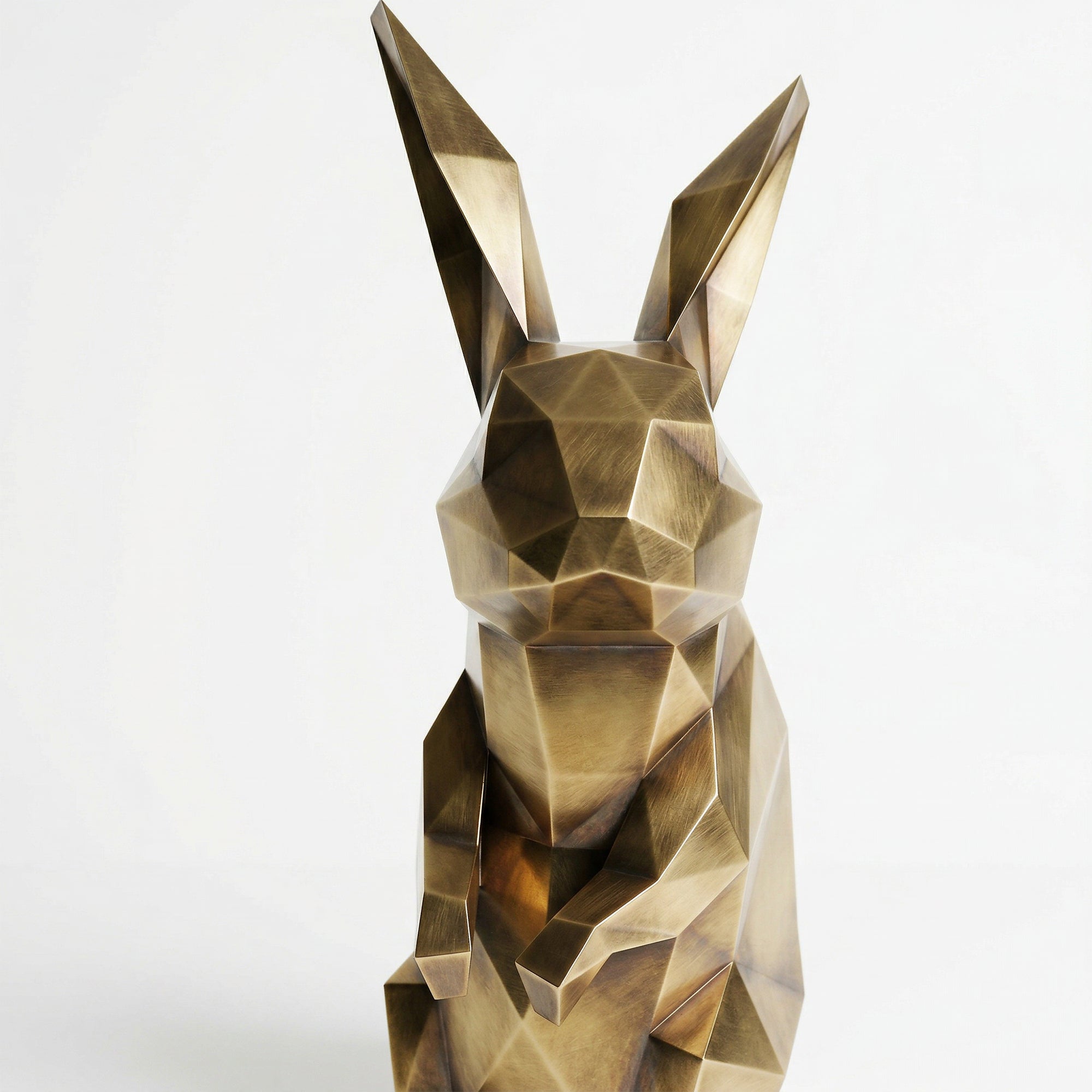 Sculpture lapin en origami En Inox Effet Bronze