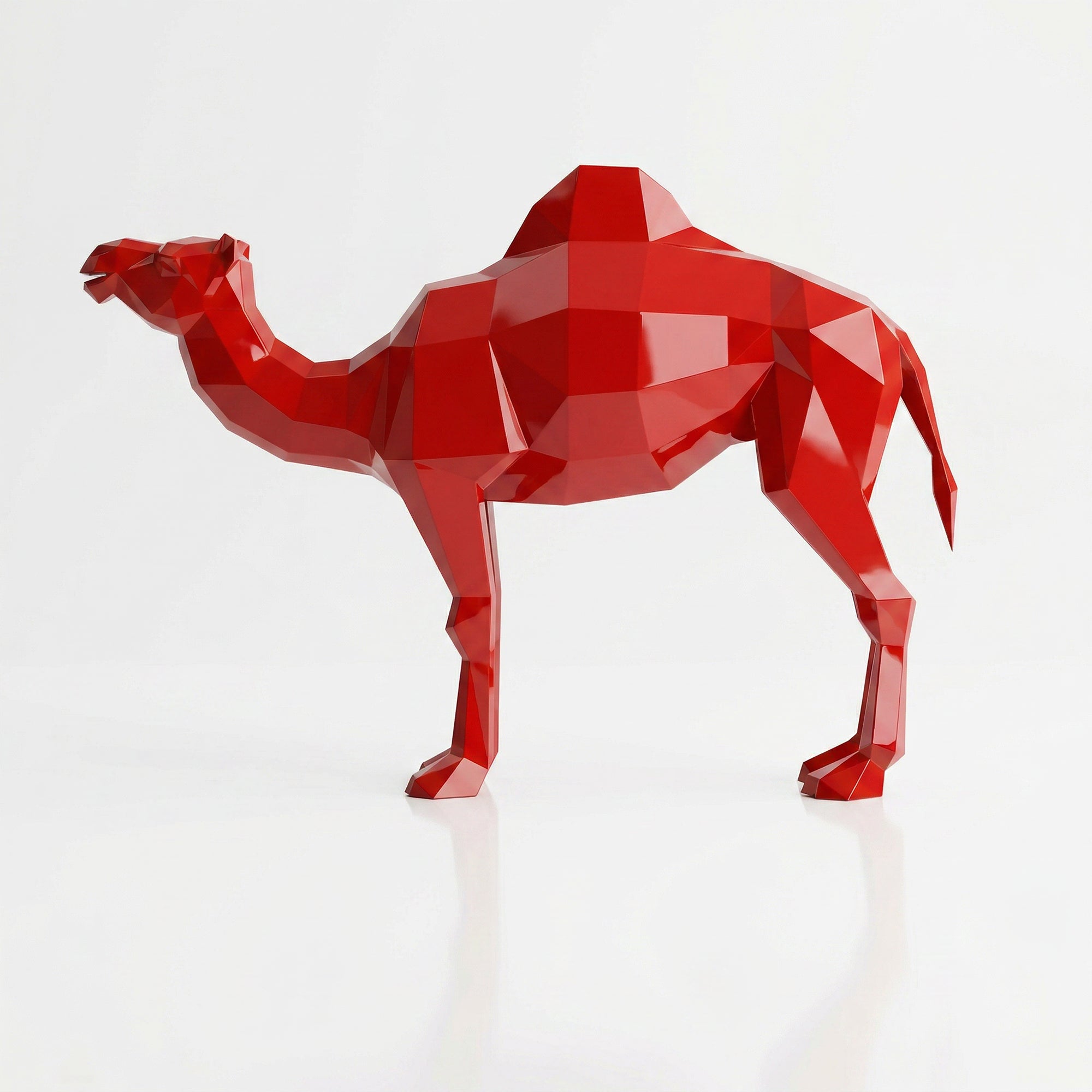 Grande Sculpture de Chameau Polygone
