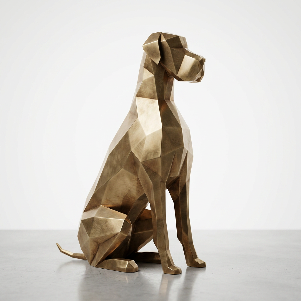 Grande Sculpture Chien Allemand Origami
