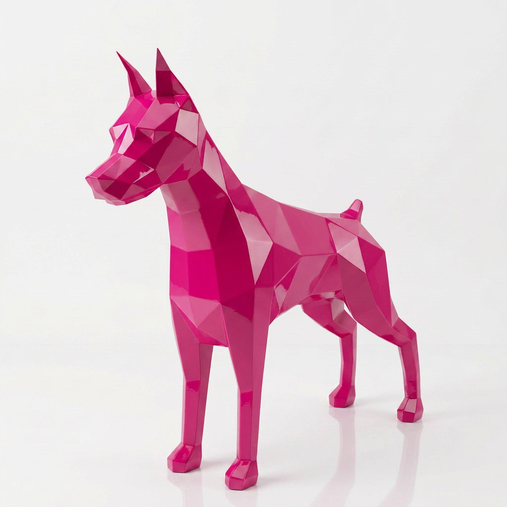 Grande Sculpture Doberman Polygone