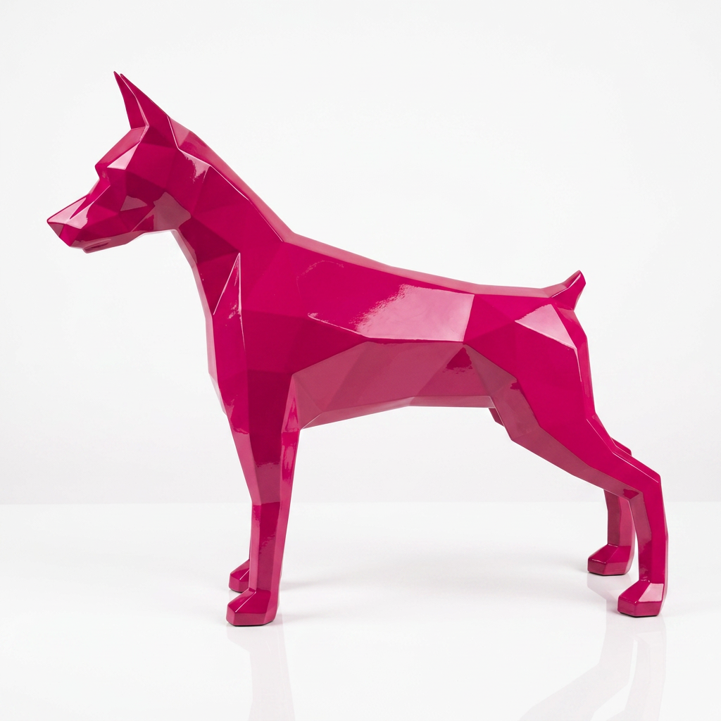 Grande Sculpture Doberman Polygone