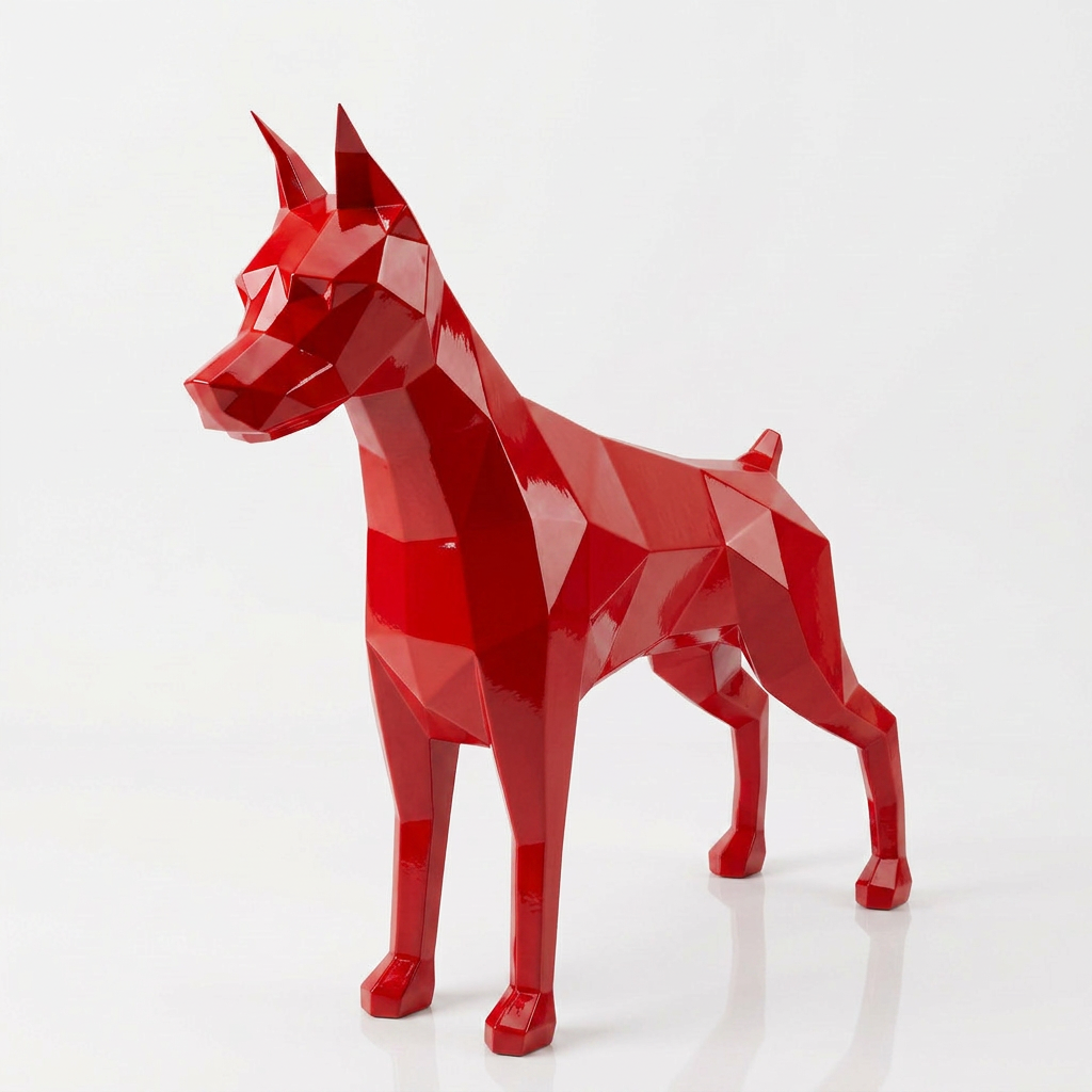 Grande Sculpture Doberman Polygone