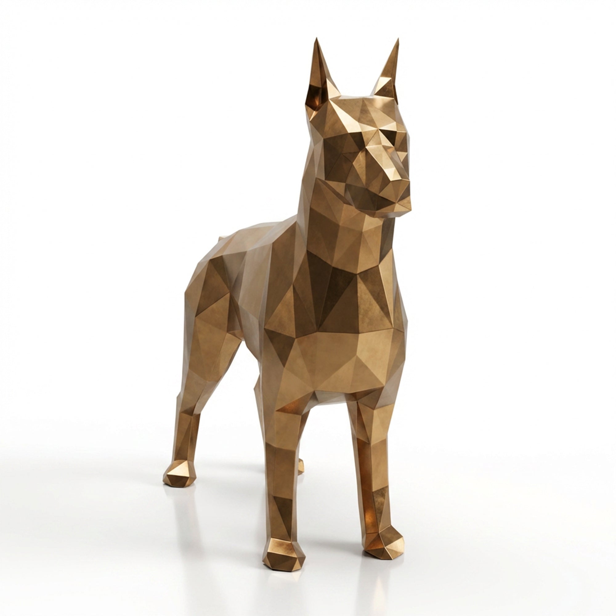 Grande Statue Doberman Polygone