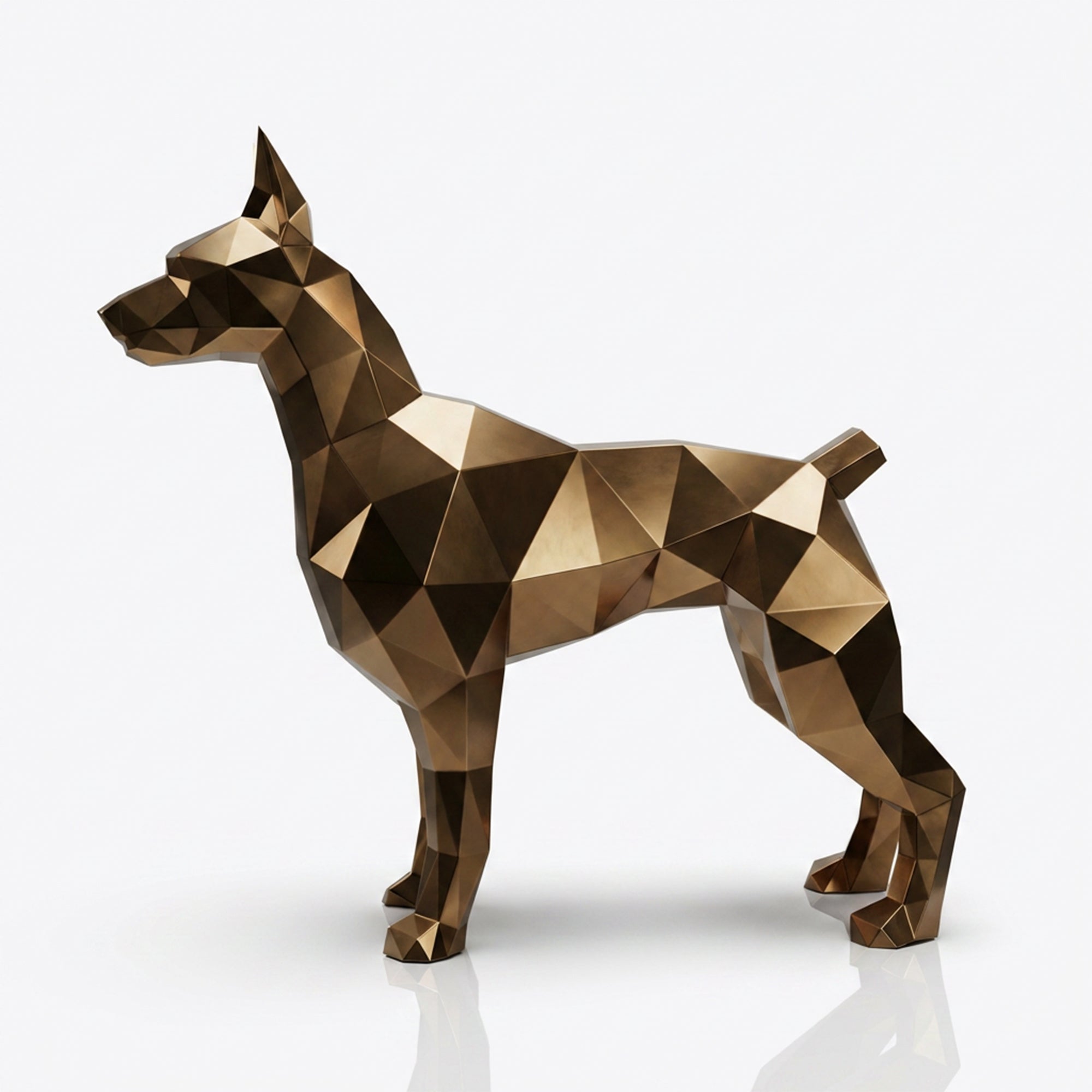 Grande Statue Doberman Polygone