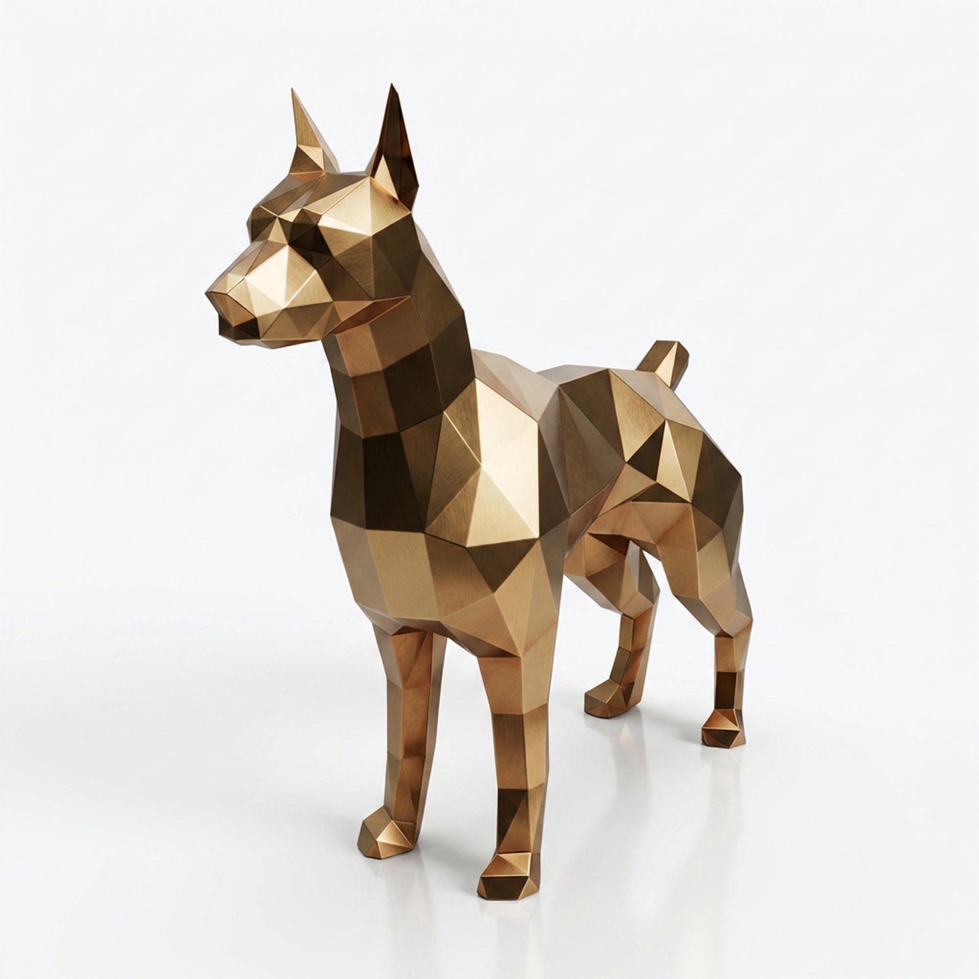 Grande Statue Doberman Polygone