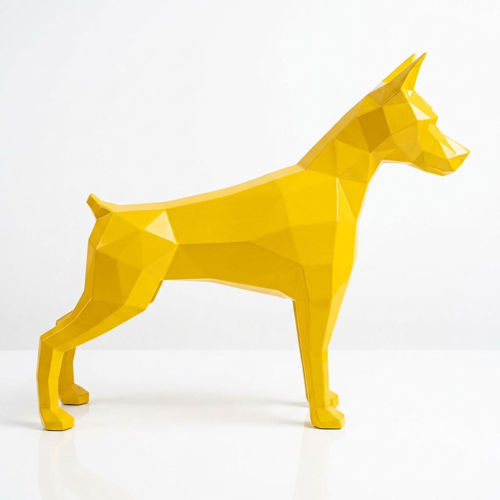 Grande Sculpture Doberman Polygone
