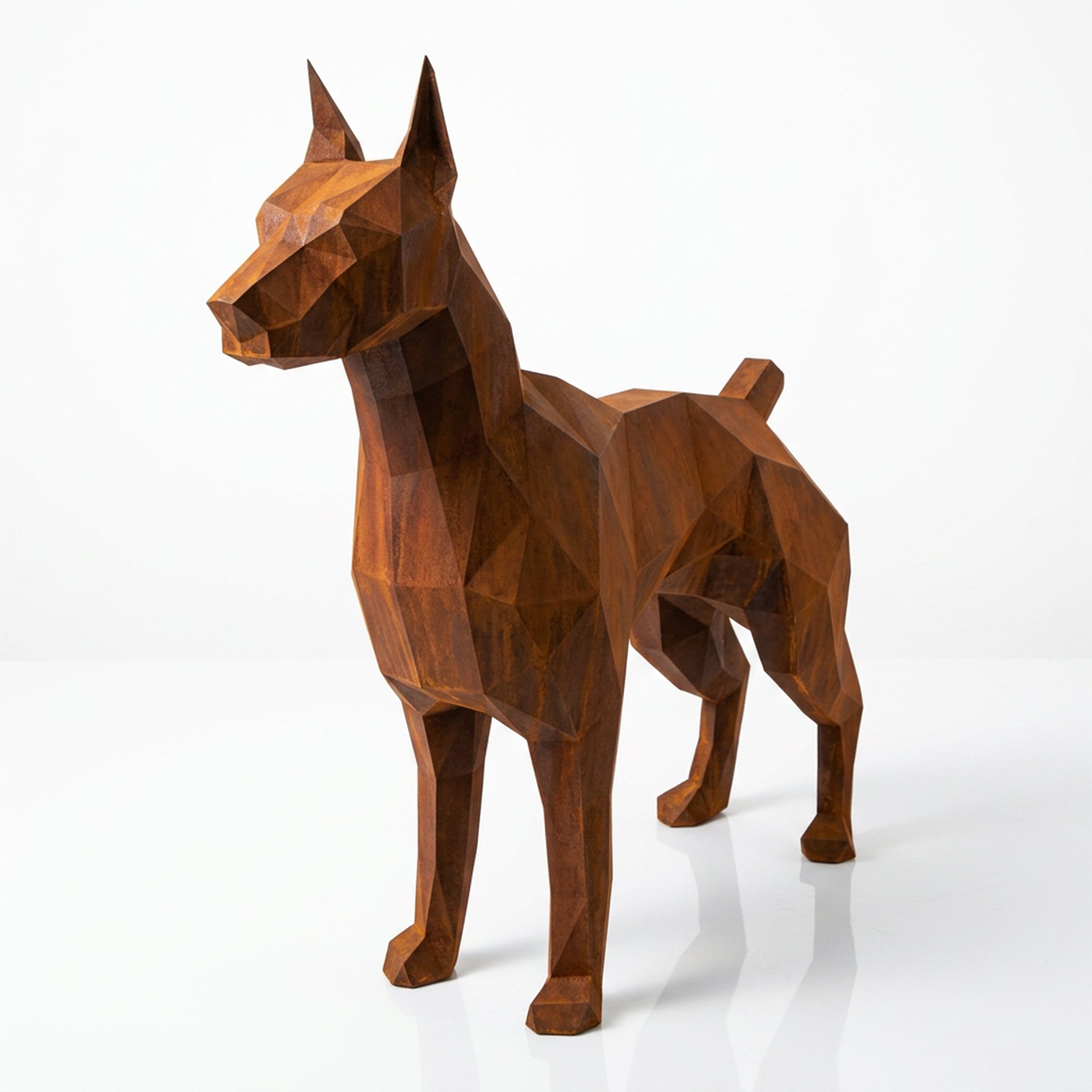 Grande Statue Doberman Polygone
