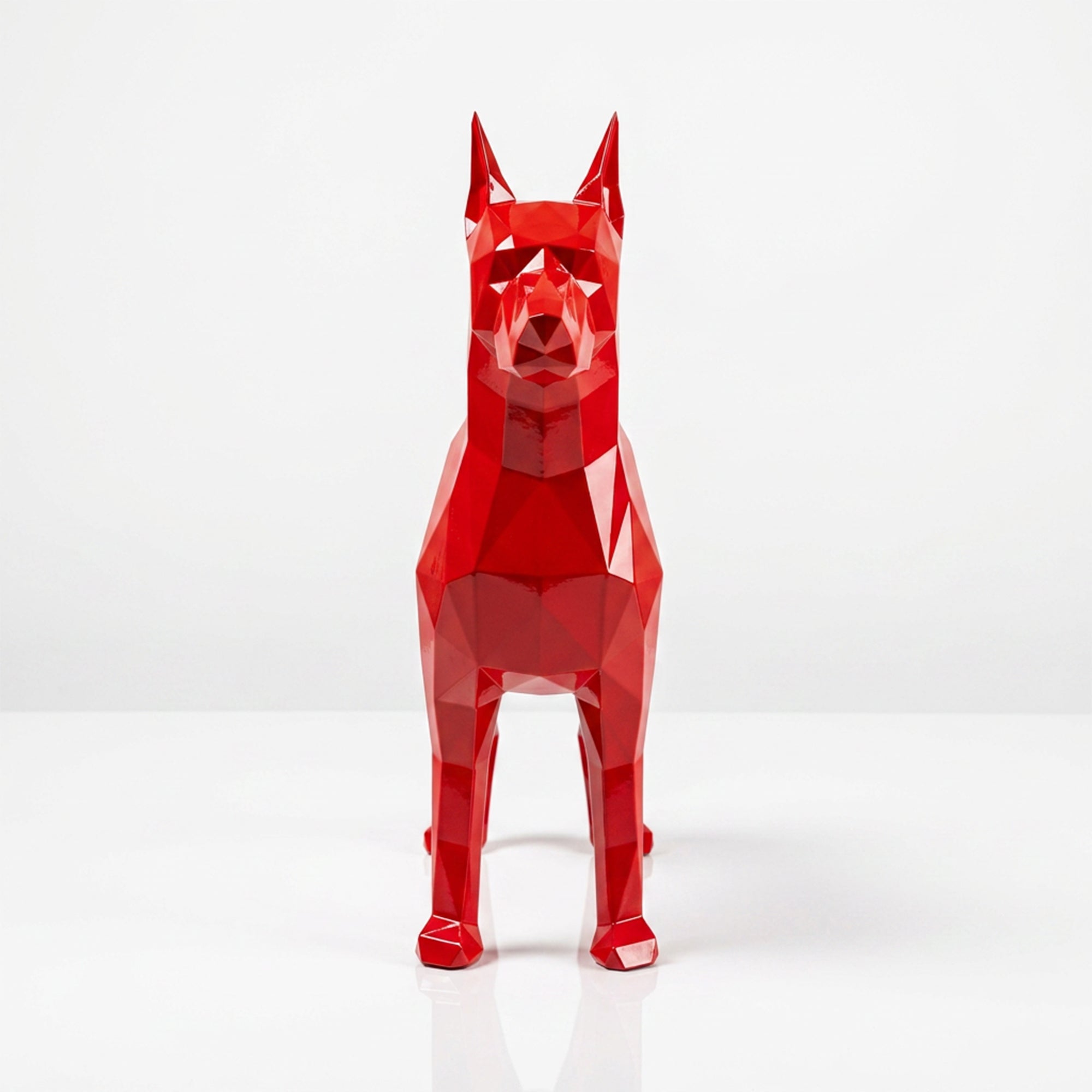 Grande Statue Doberman Polygone