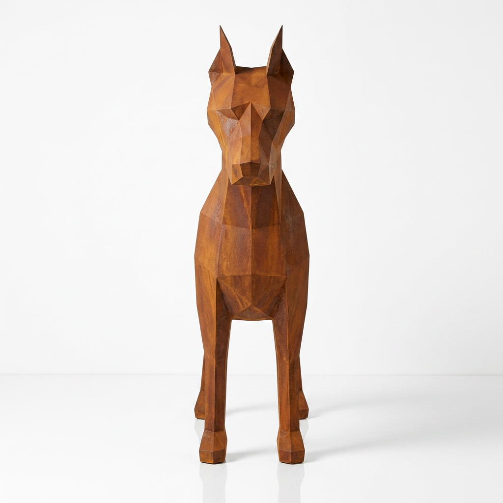 Grande Sculpture Doberman Polygone