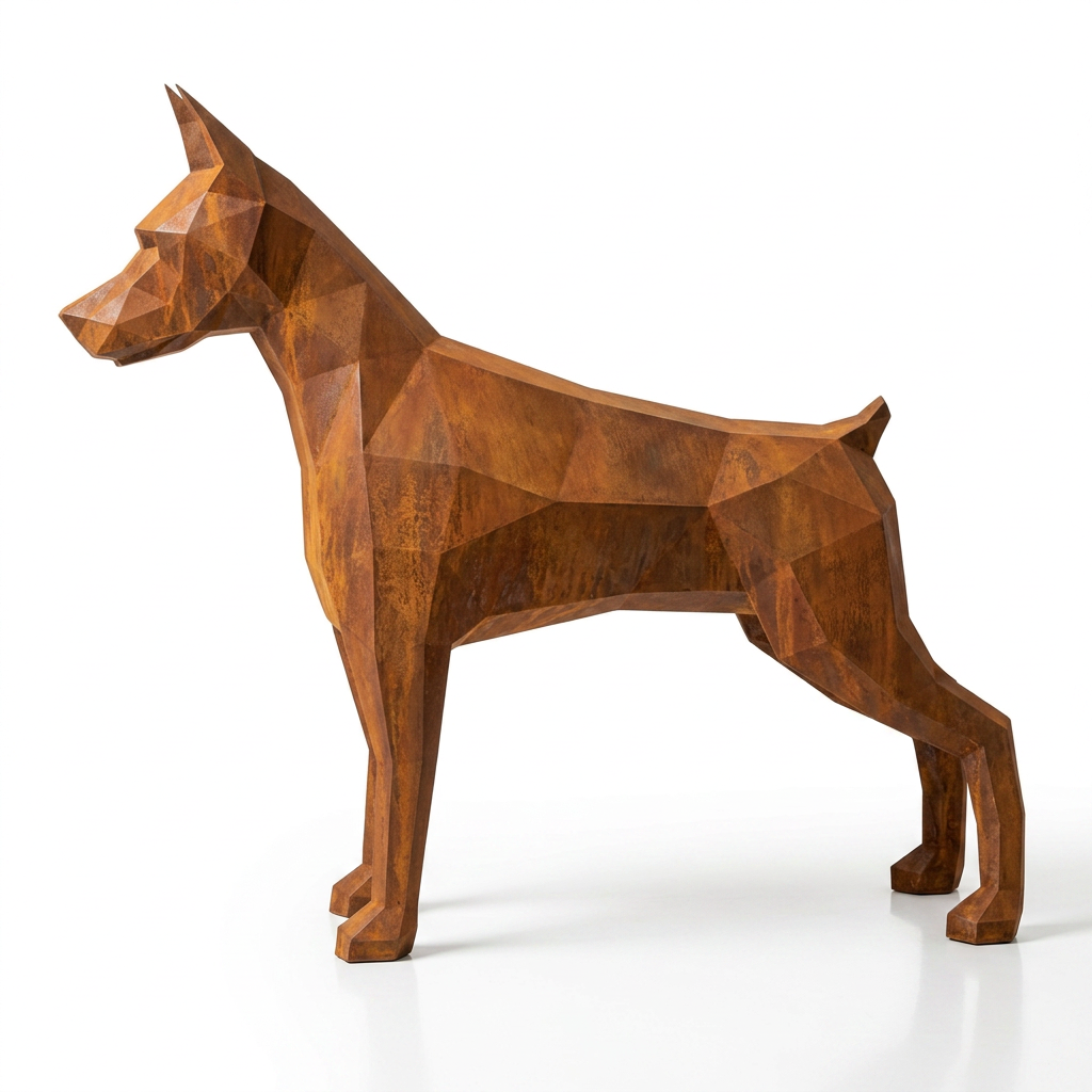 Grande Sculpture Doberman Polygone