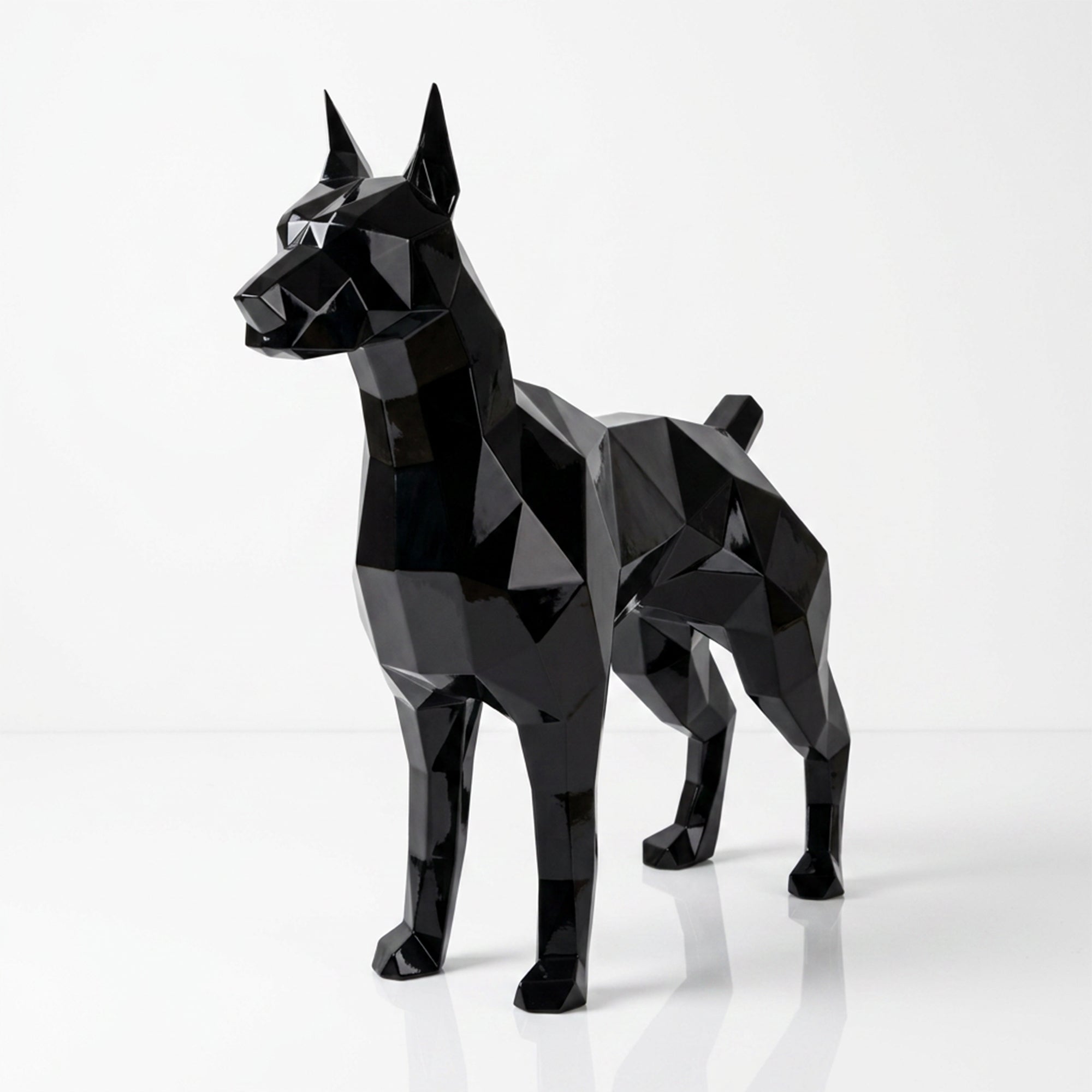 Grande Statue Doberman Polygone