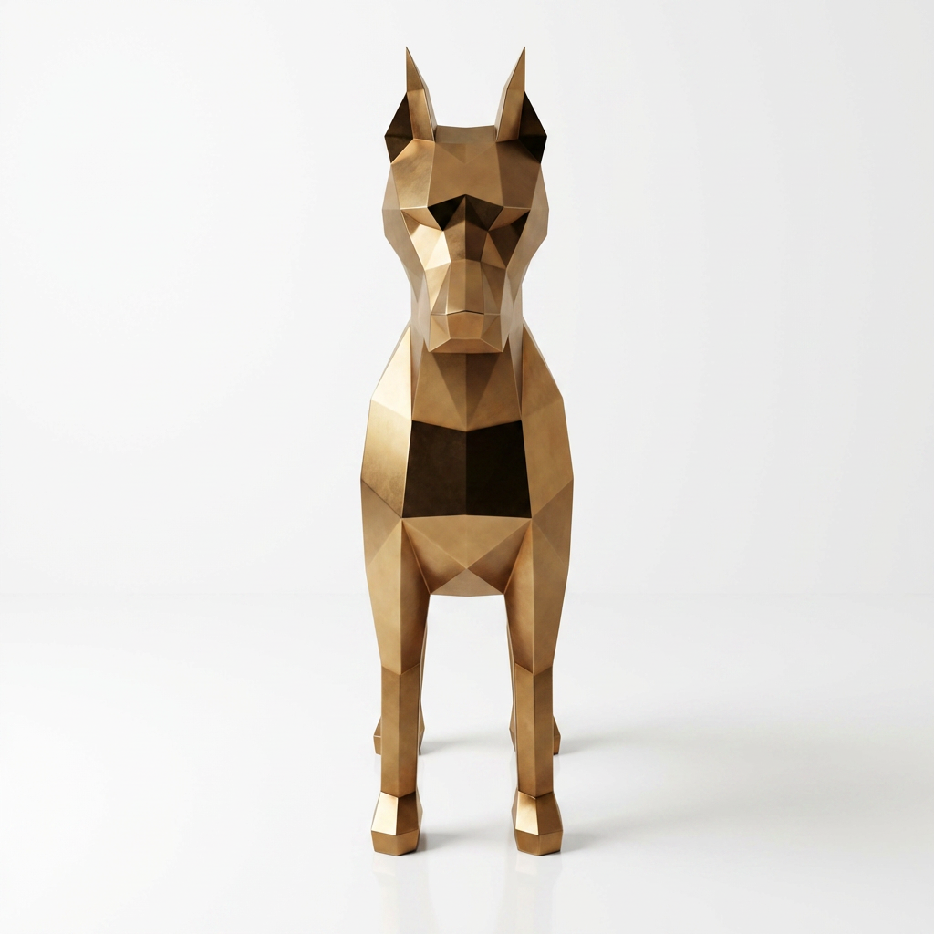 Grande Sculpture Doberman Polygone