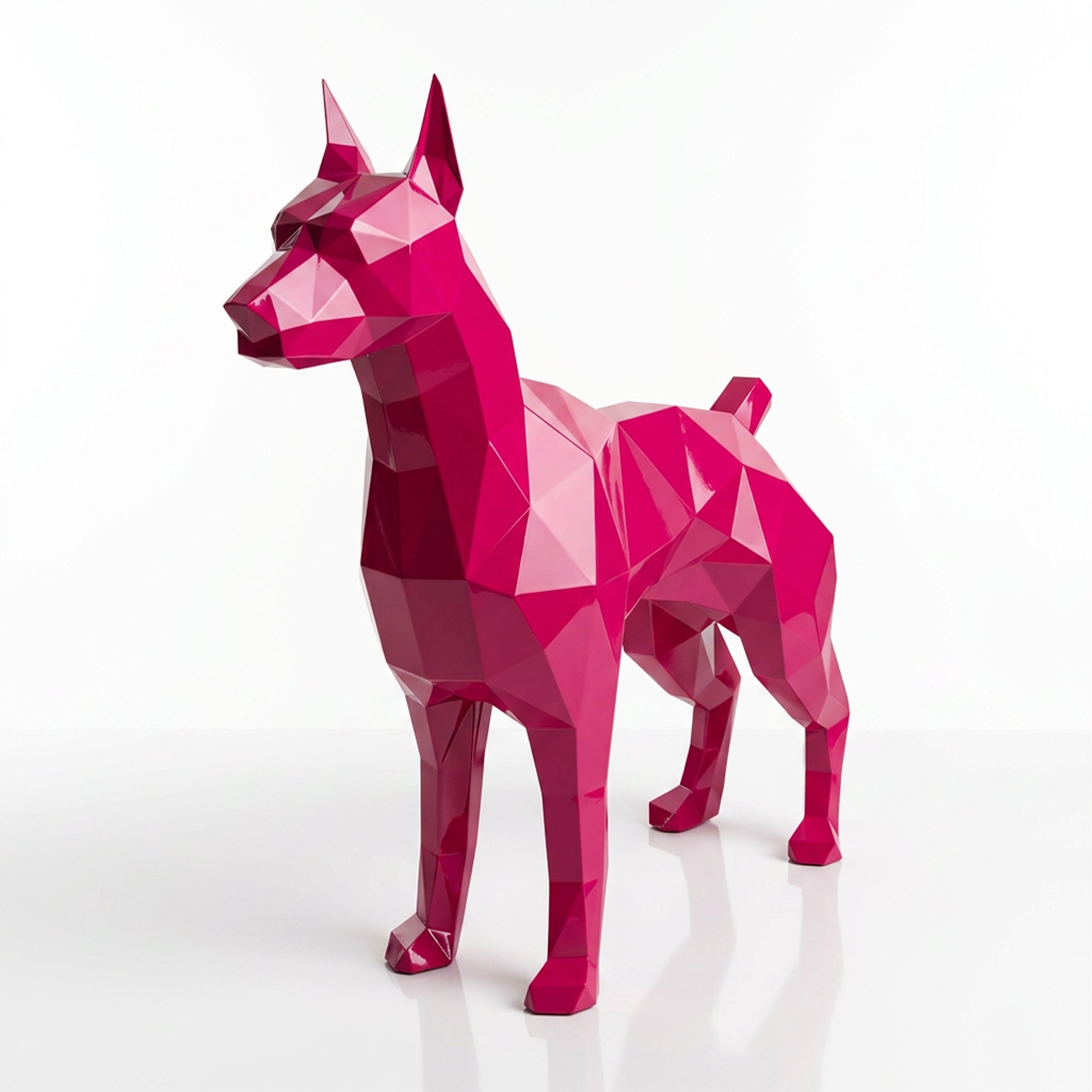Grande Statue Doberman Polygone