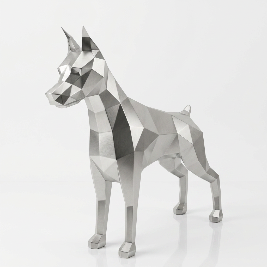 Grande Sculpture Doberman Polygone