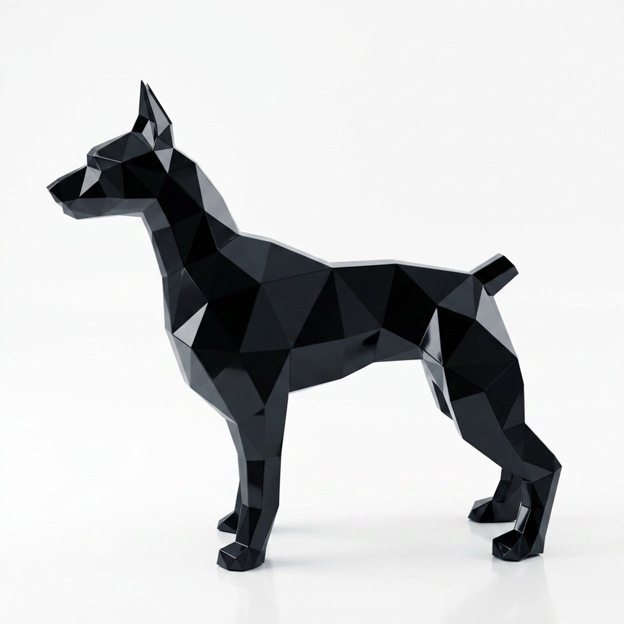 Grande Statue Doberman Polygone