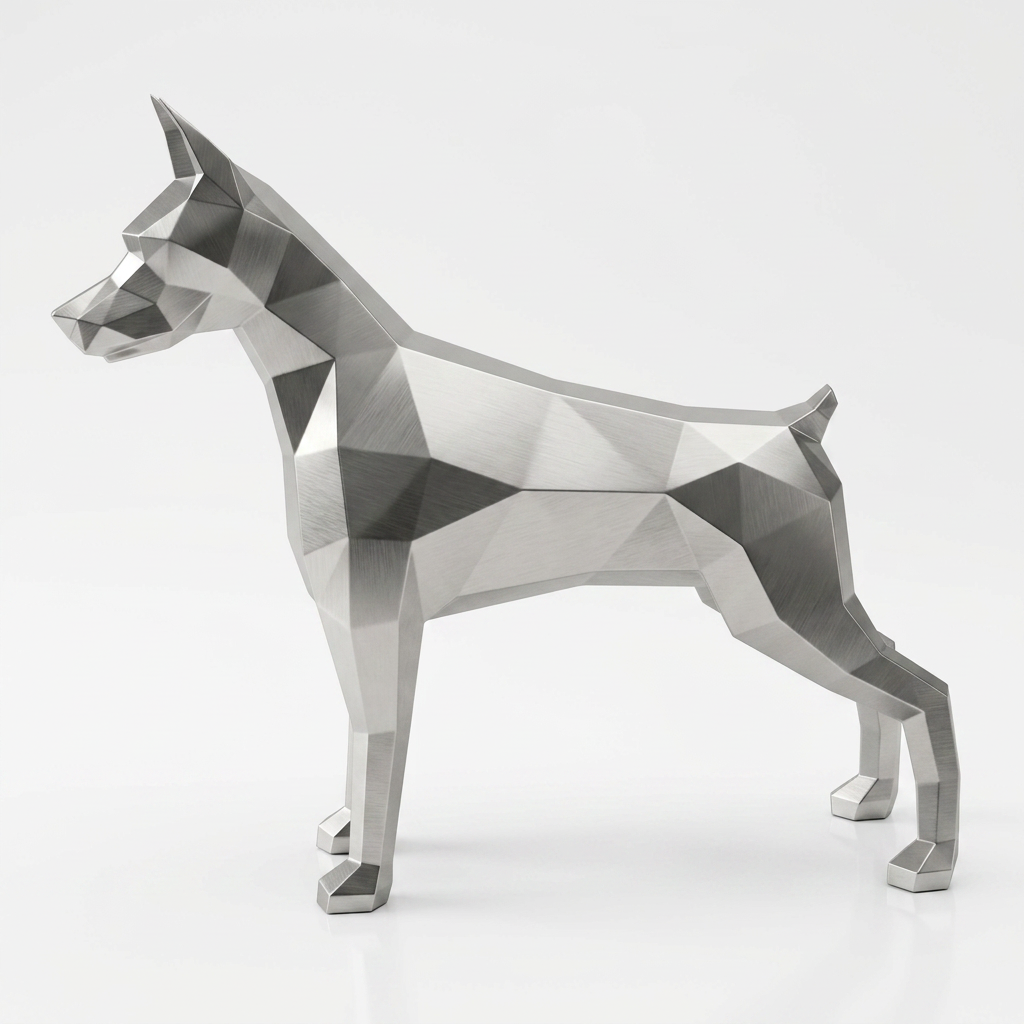 Grande Sculpture Doberman Polygone