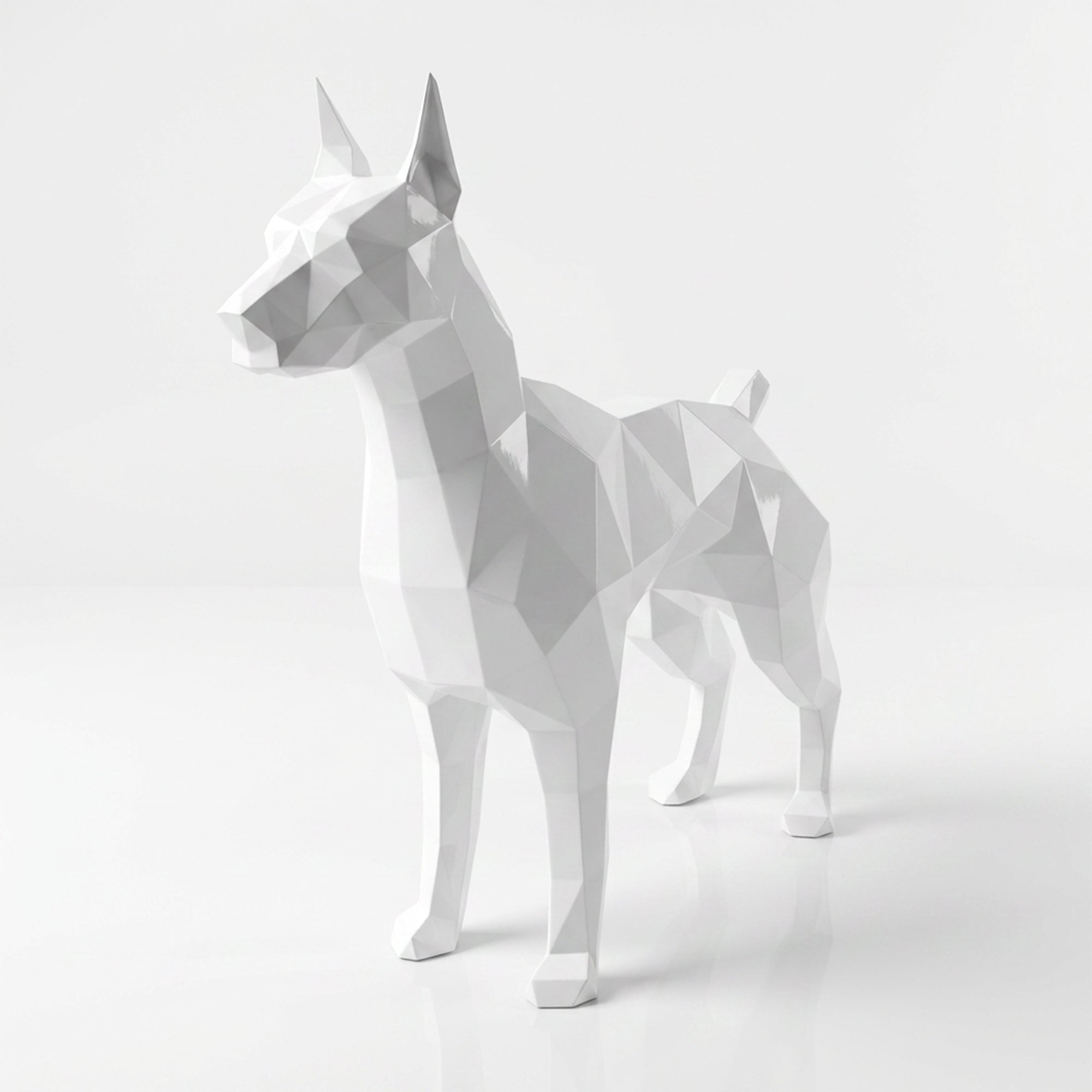 Grande Statue Doberman Polygone