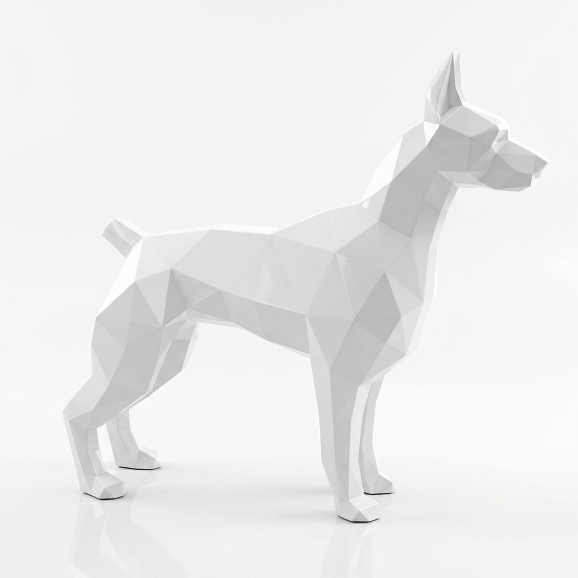 Grande Statue Doberman Polygone