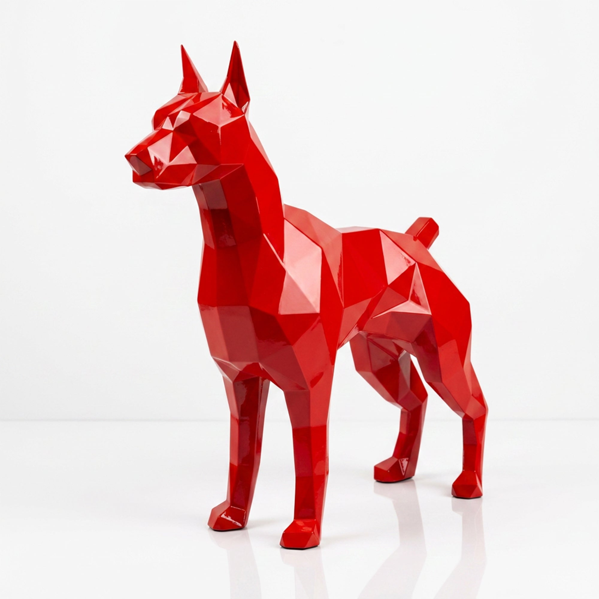Grande Statue Doberman Polygone