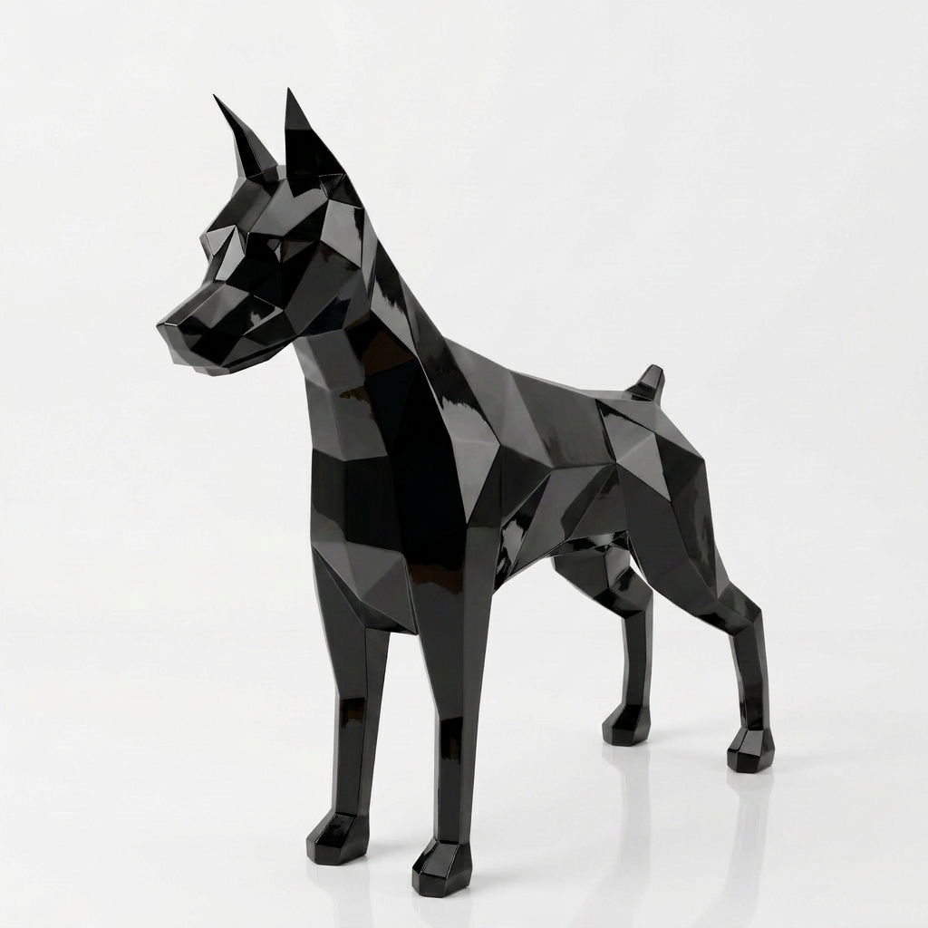 Grande Sculpture Doberman Polygone