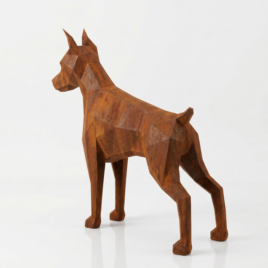 Grande Sculpture Doberman Polygone