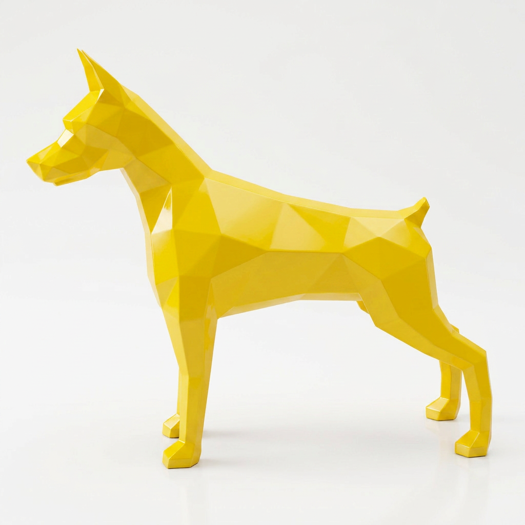 Grande Sculpture Doberman Polygone