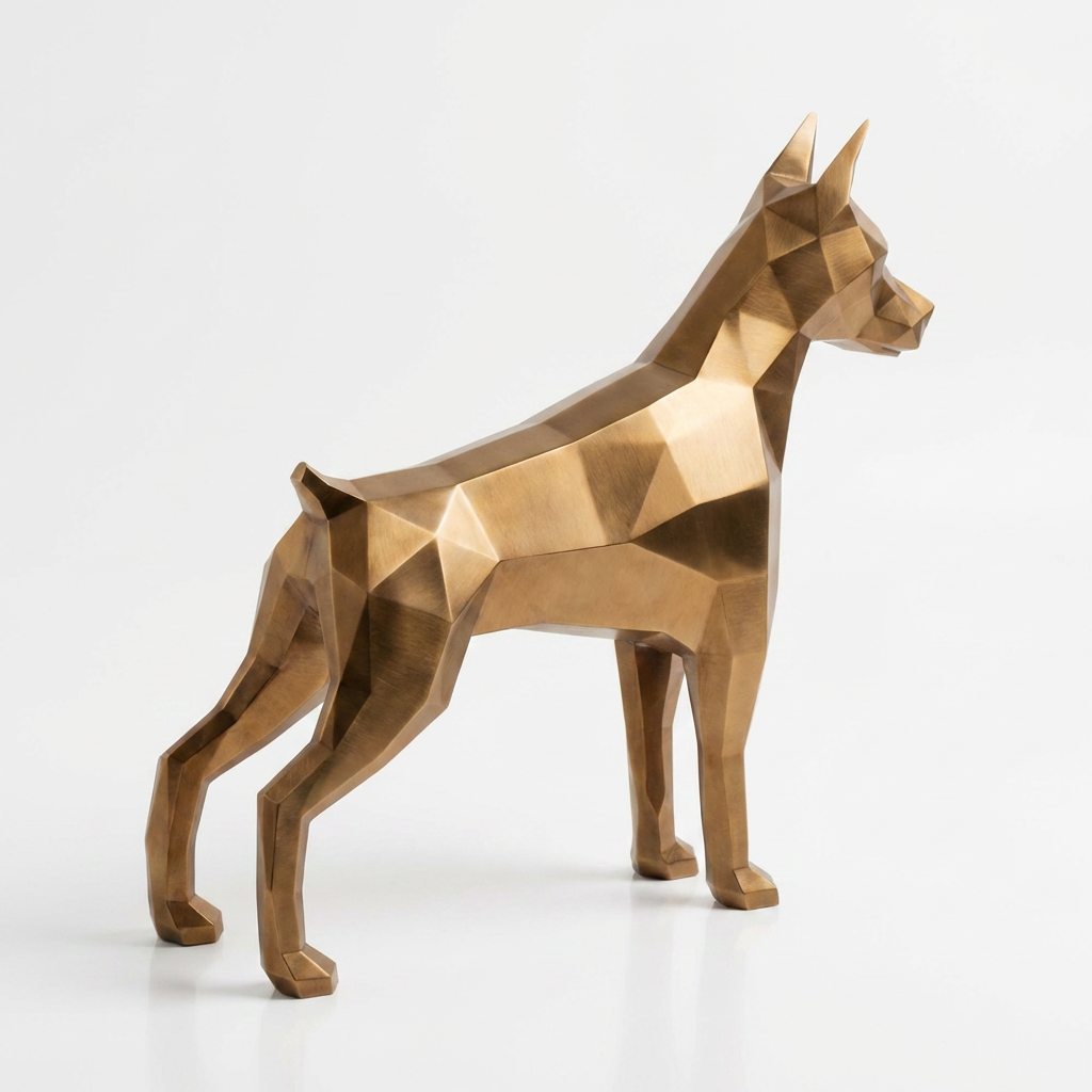 Grande Sculpture Doberman Polygone