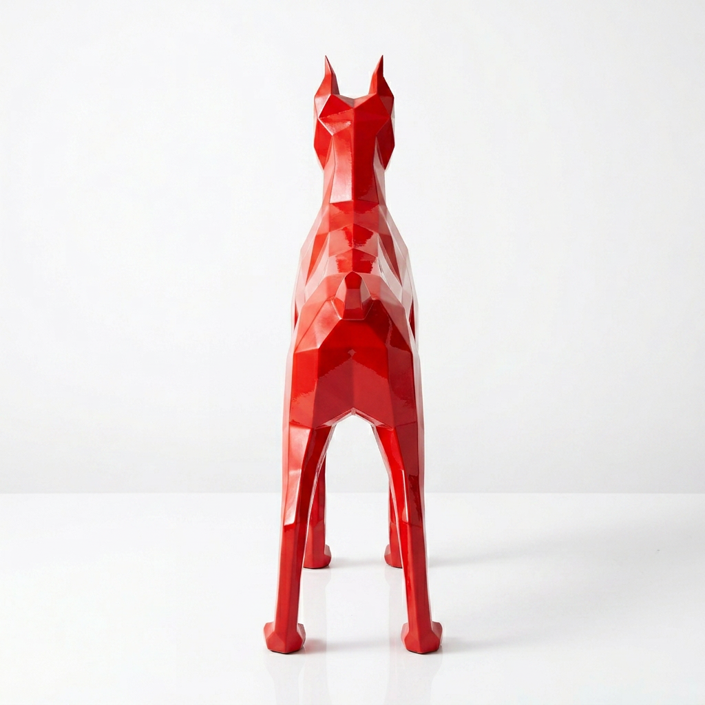Grande Sculpture Doberman Polygone