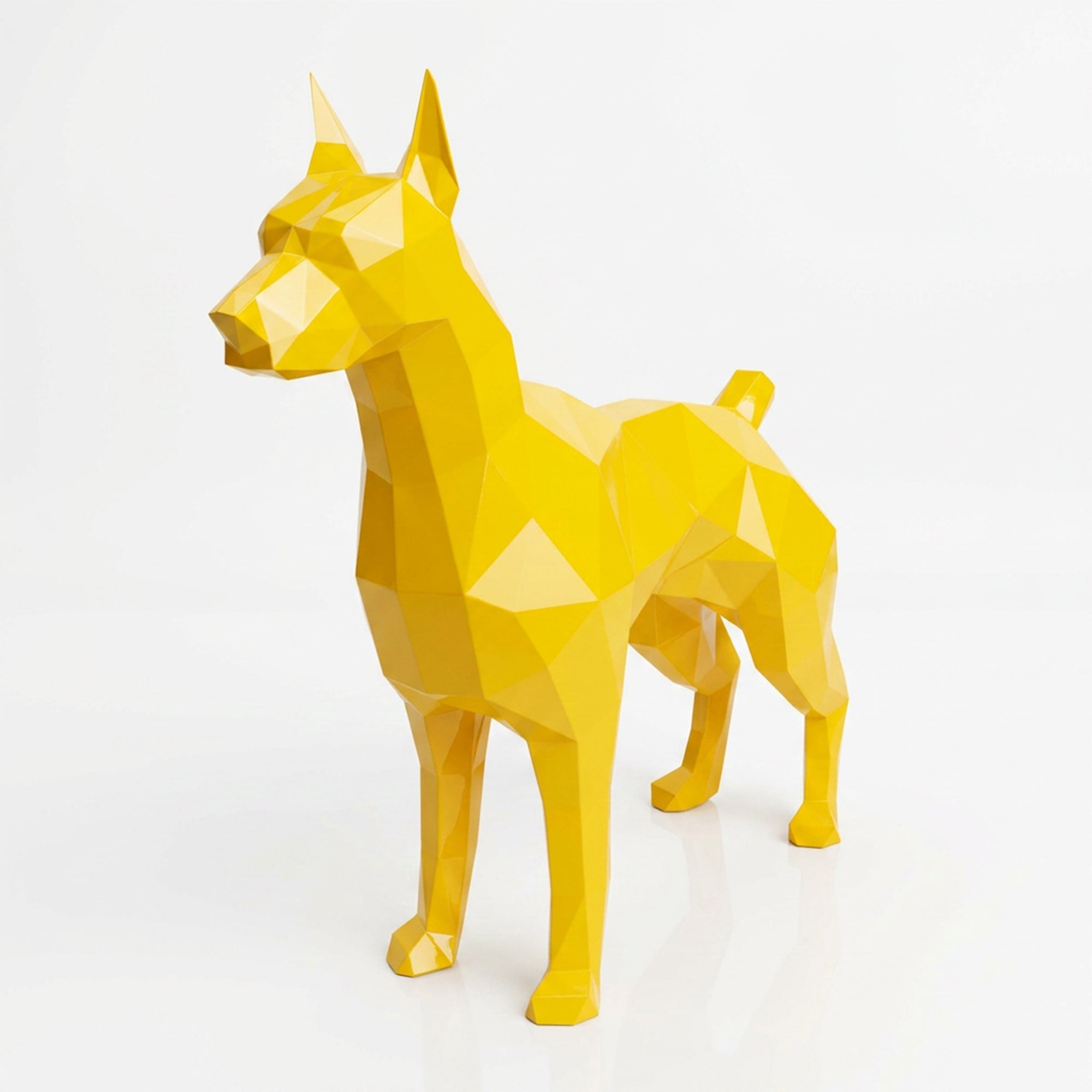 Grande Statue Doberman Polygone