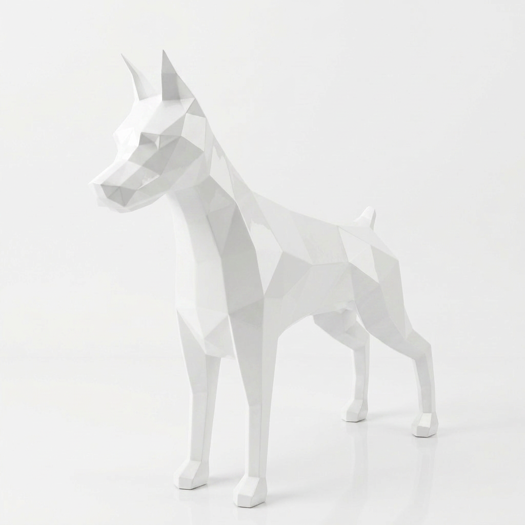 Grande Sculpture Doberman Polygone