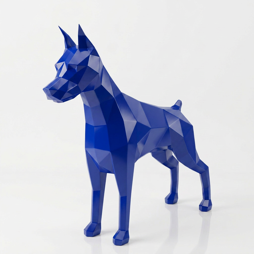 Grande Sculpture Doberman Polygone
