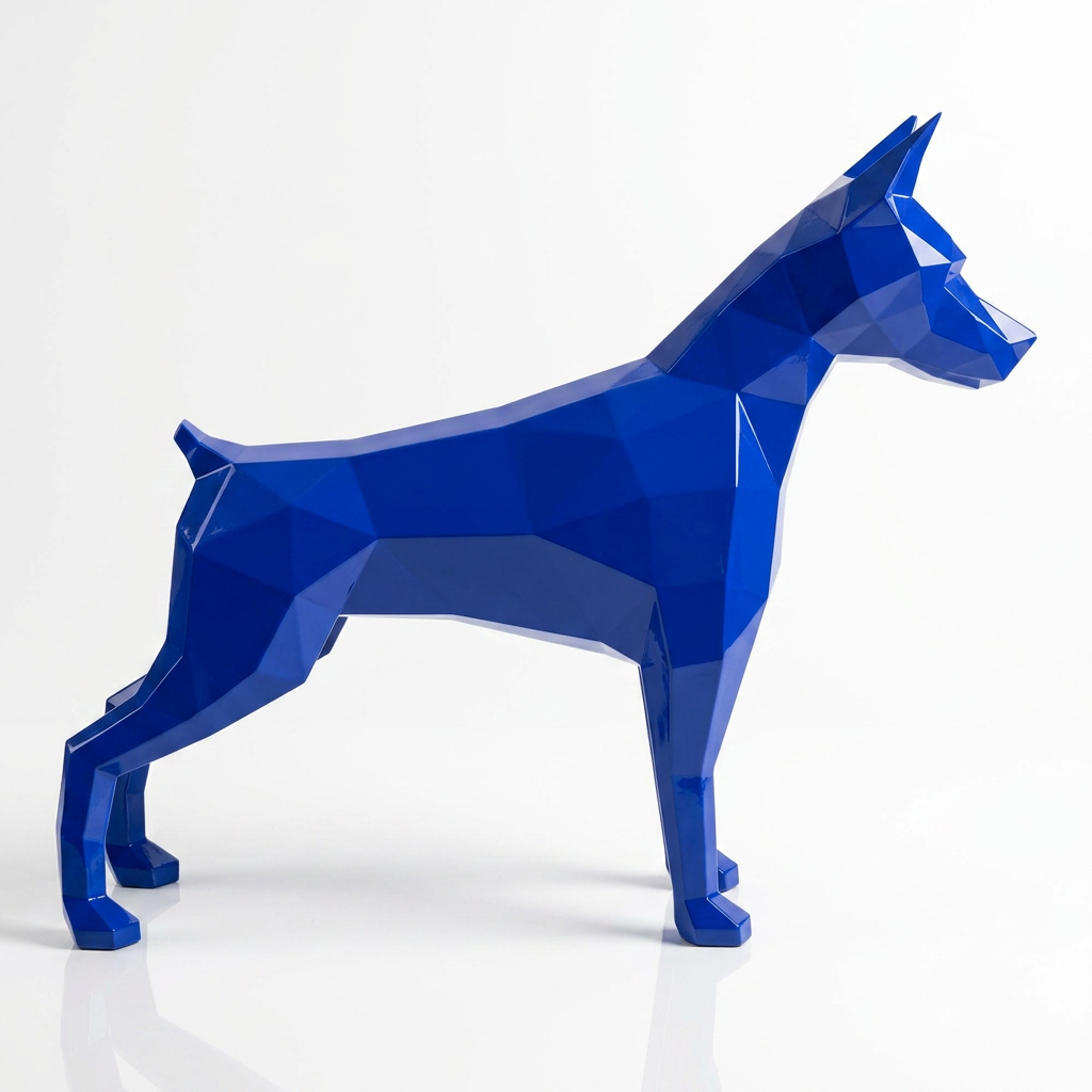 Grande Sculpture Doberman Polygone