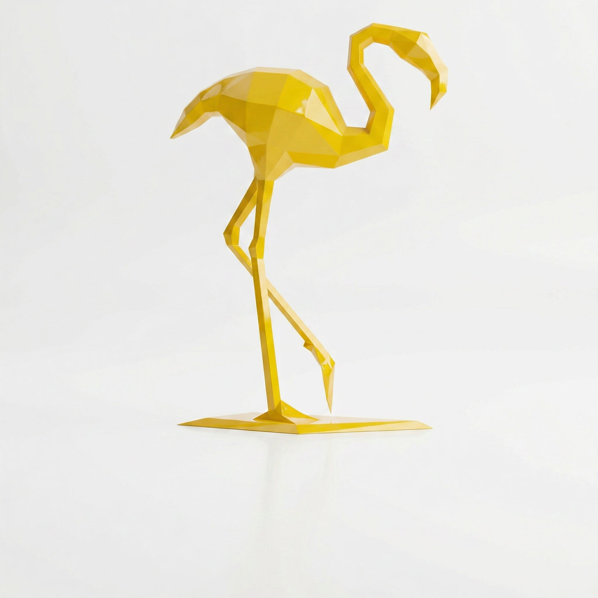 Sculpture contemporaine flamant rose