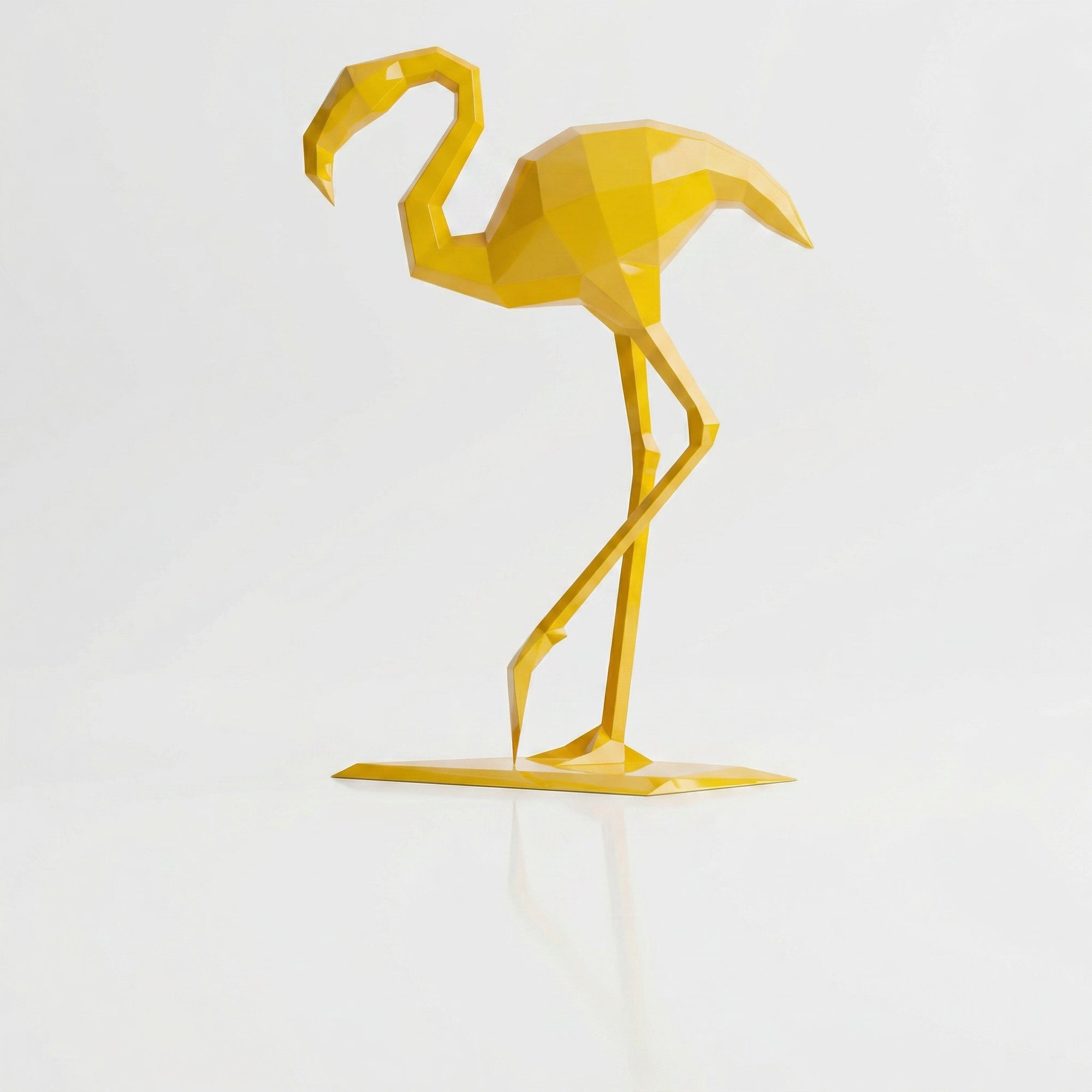 Sculpture contemporaine flamant rose