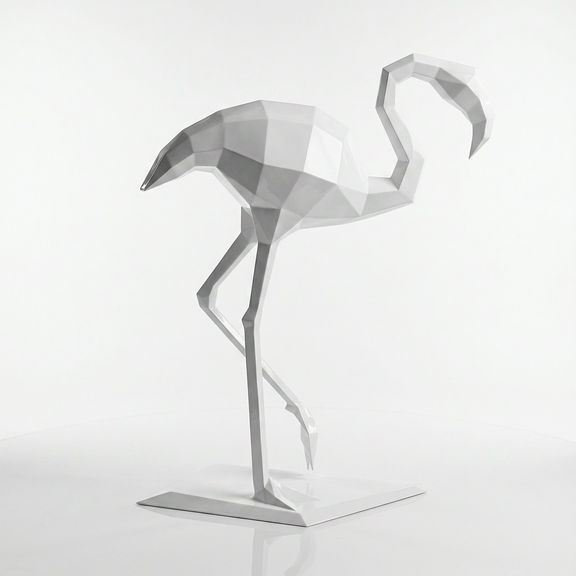 Sculpture contemporaine flamant rose