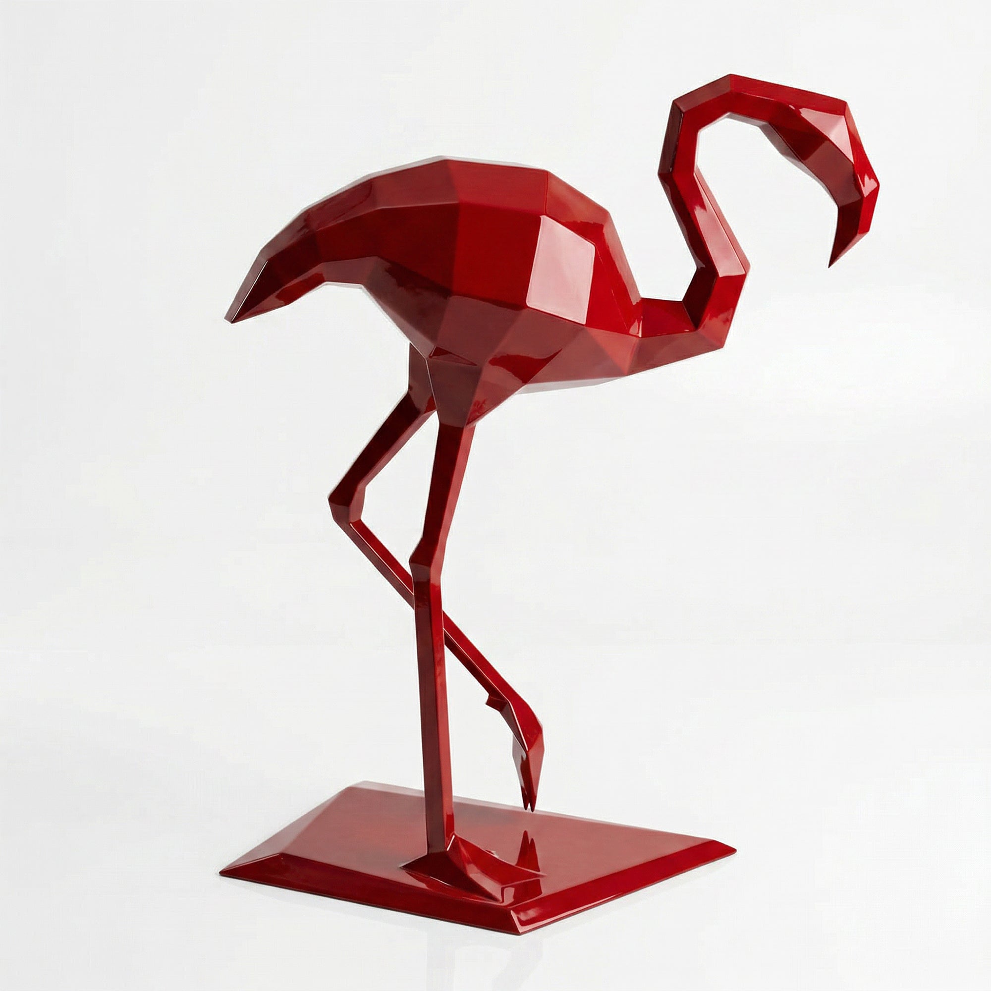 Sculpture contemporaine flamant rose