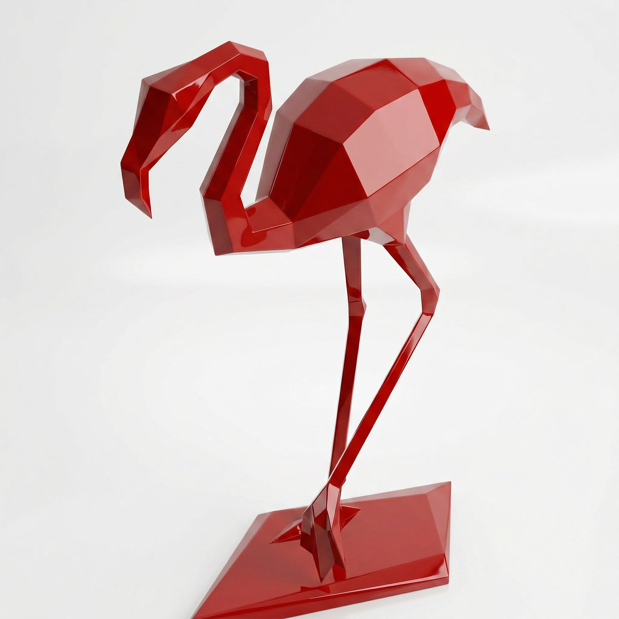 Sculpture contemporaine flamant rose