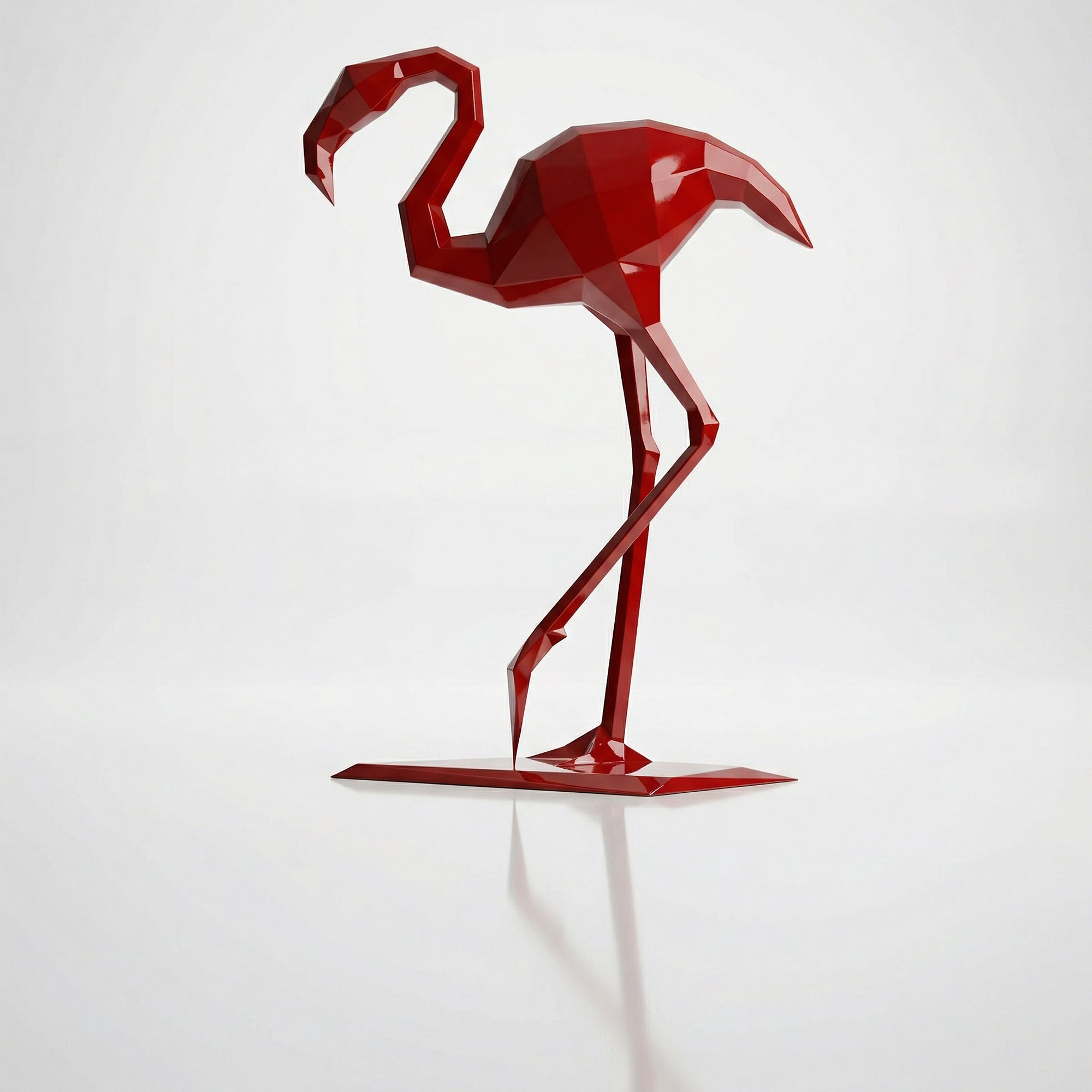 Sculpture contemporaine flamant rose