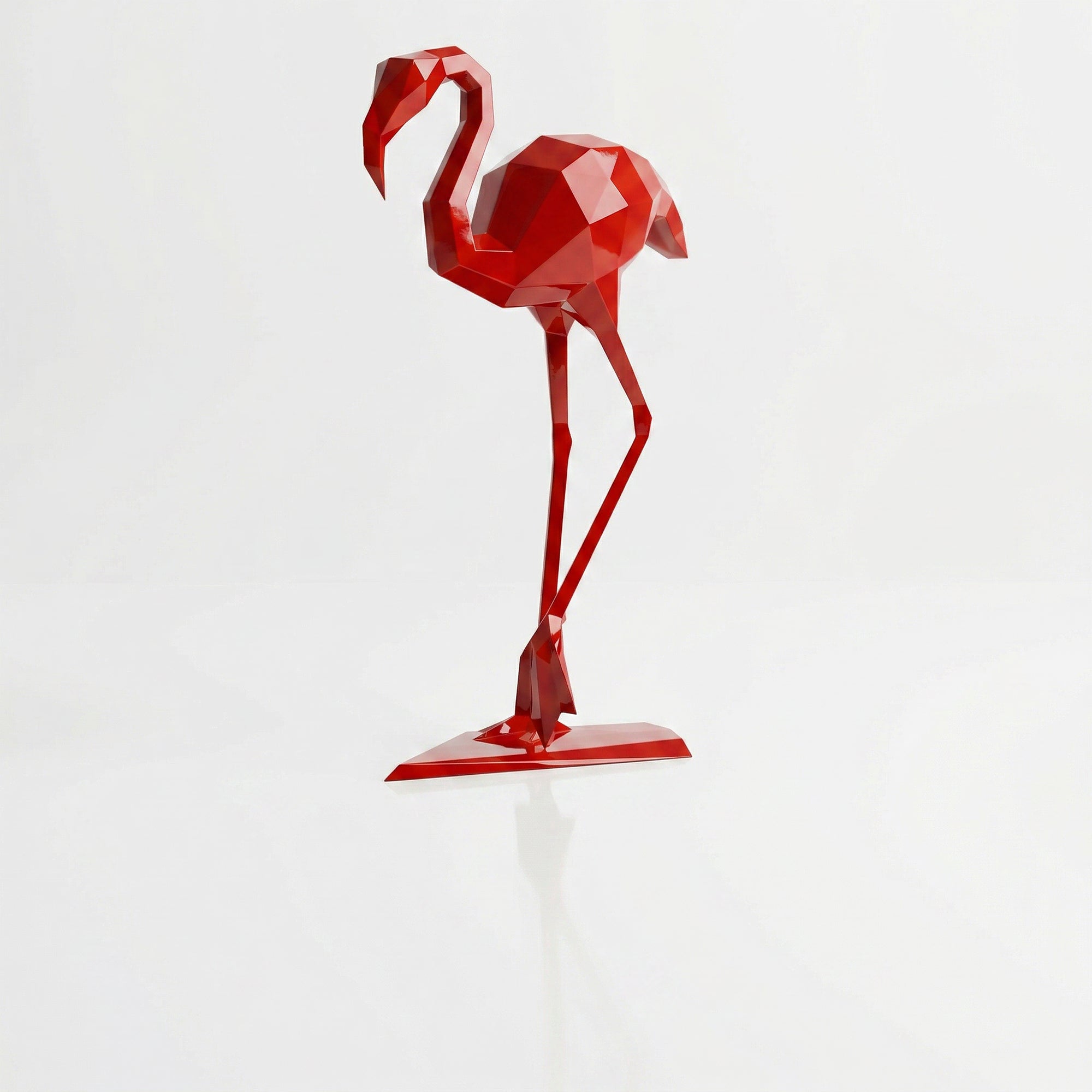 Sculpture contemporaine flamant rose