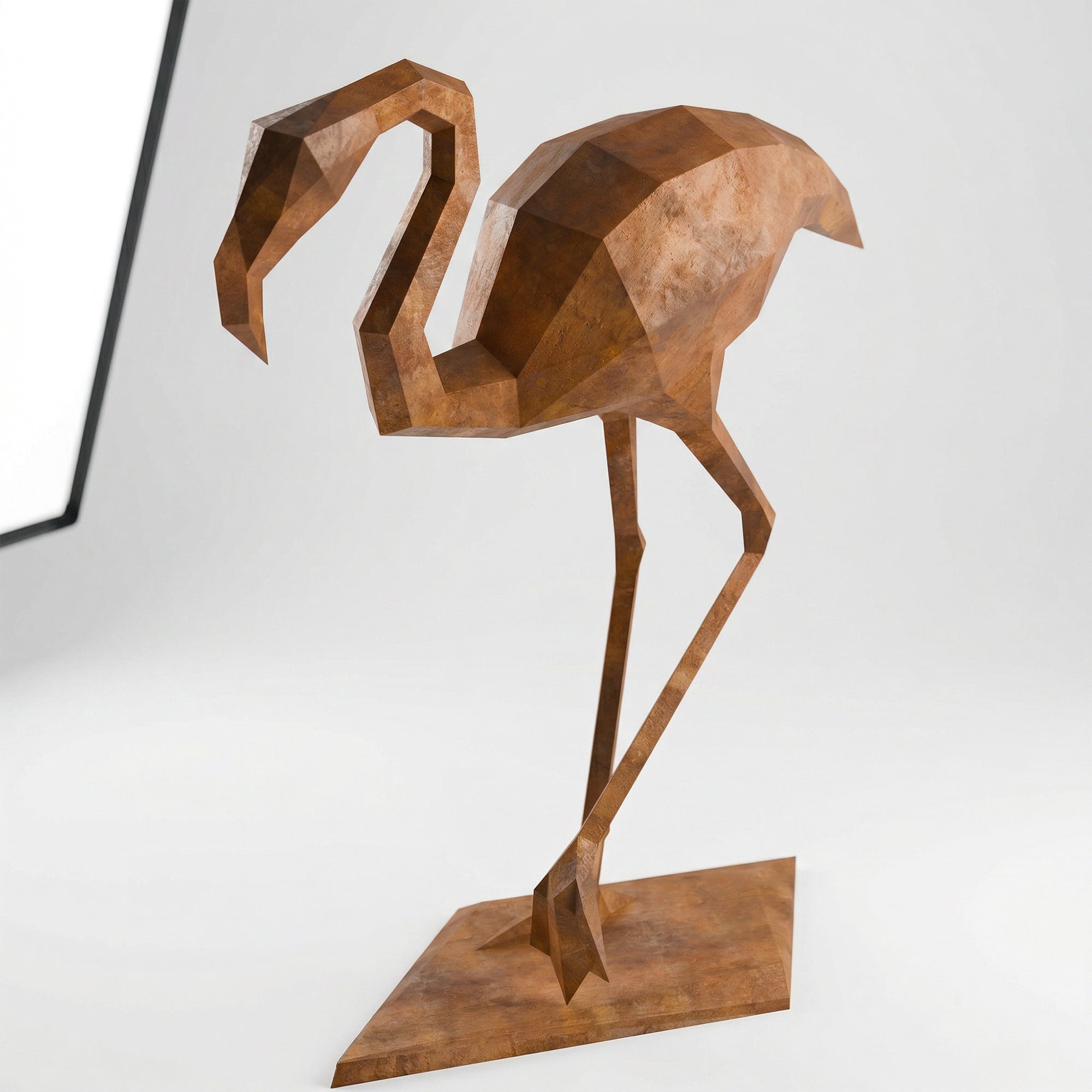 Sculpture contemporaine flamant rose