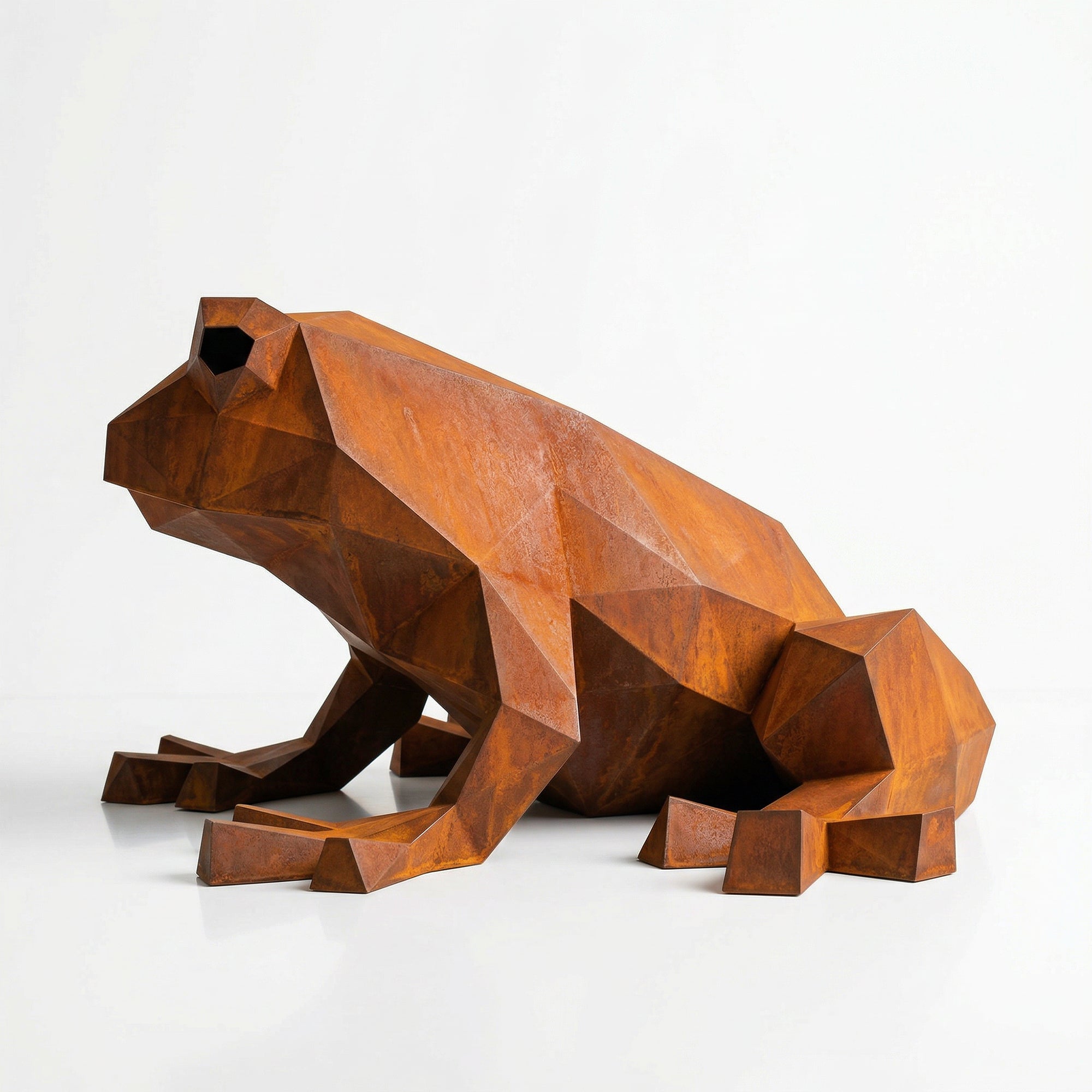 Grande Sculpture de Grenouille Polygone