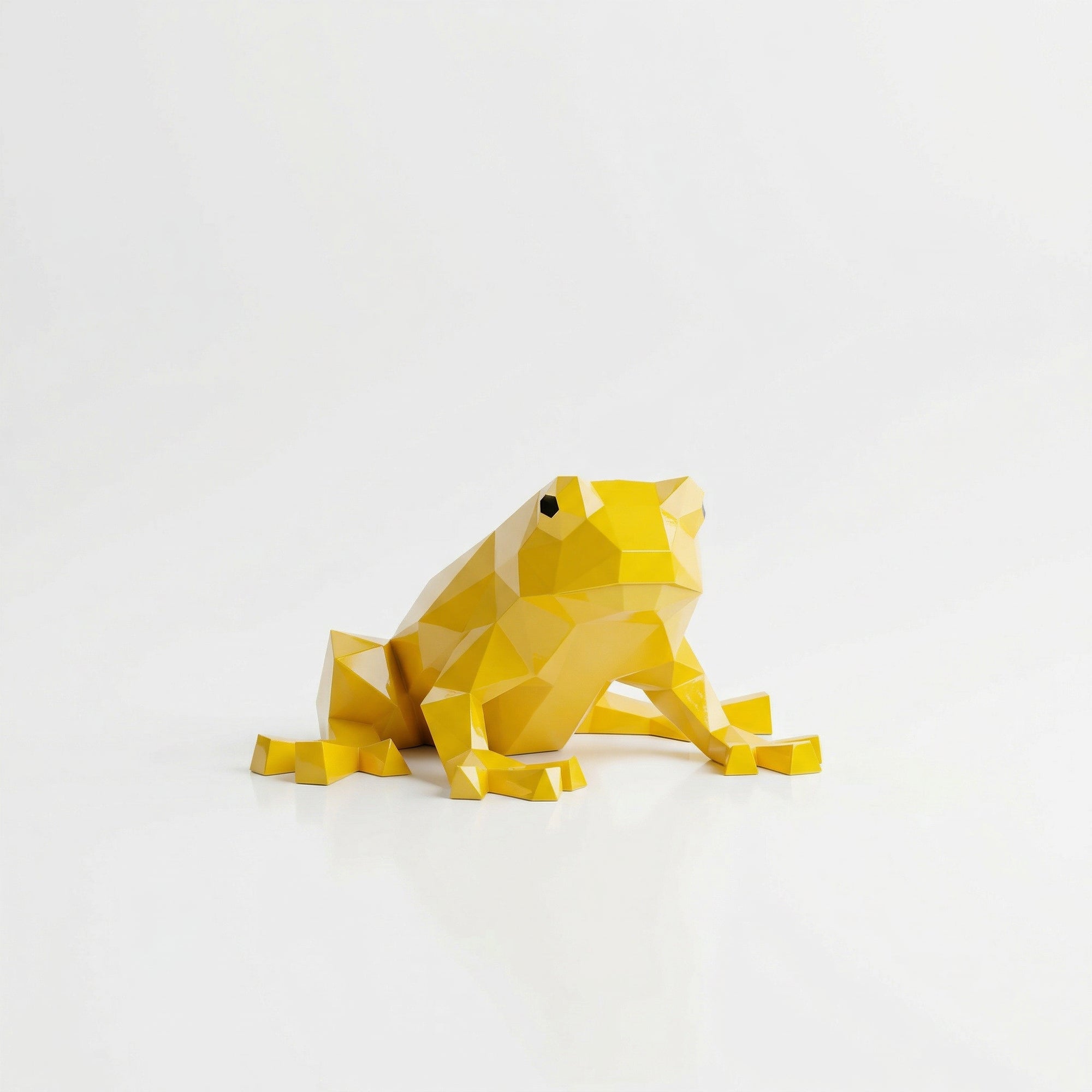 Grande Sculpture de Grenouille Polygone