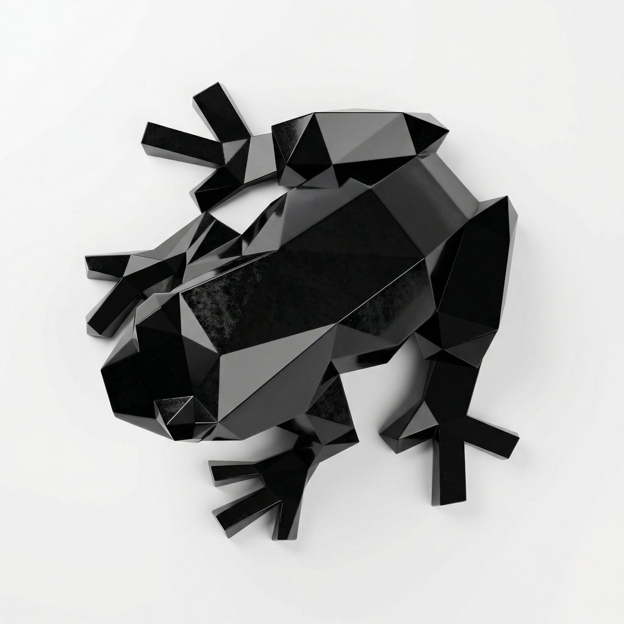 Grande Sculpture de Grenouille Polygone