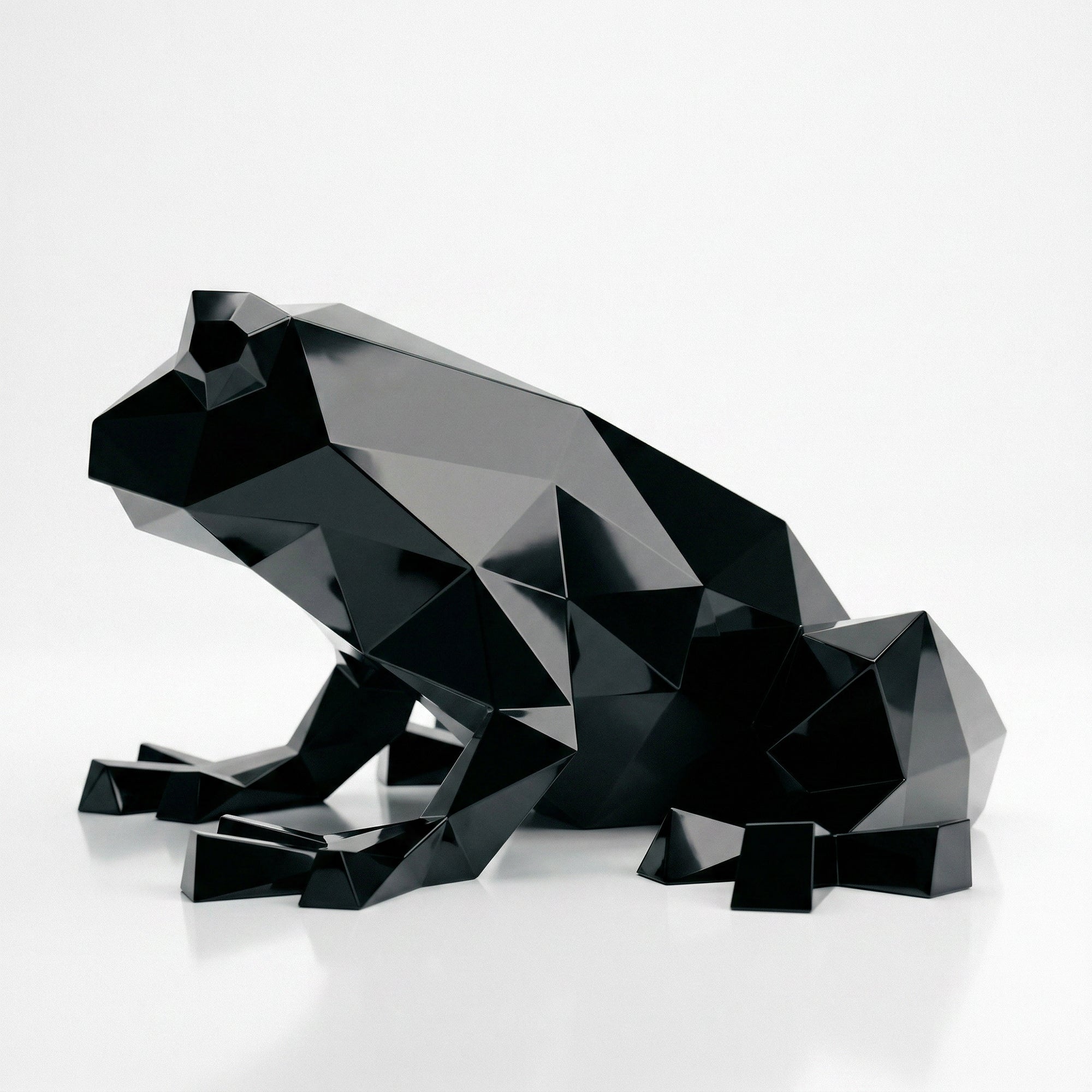 Grande Sculpture de Grenouille Polygone