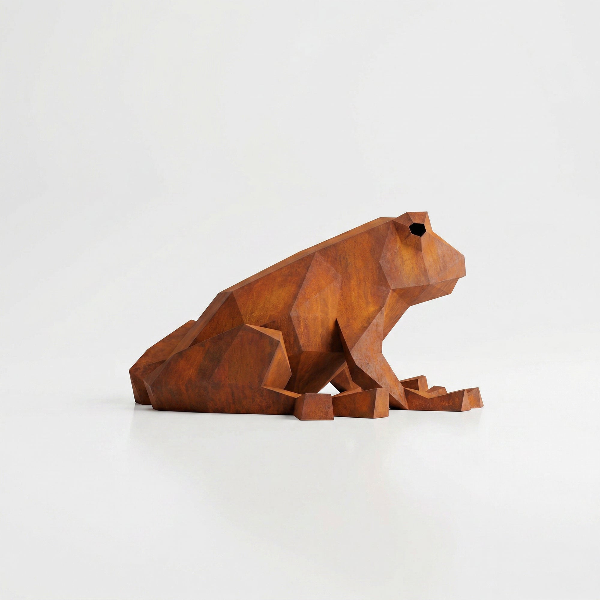 Grande Sculpture de Grenouille Polygone