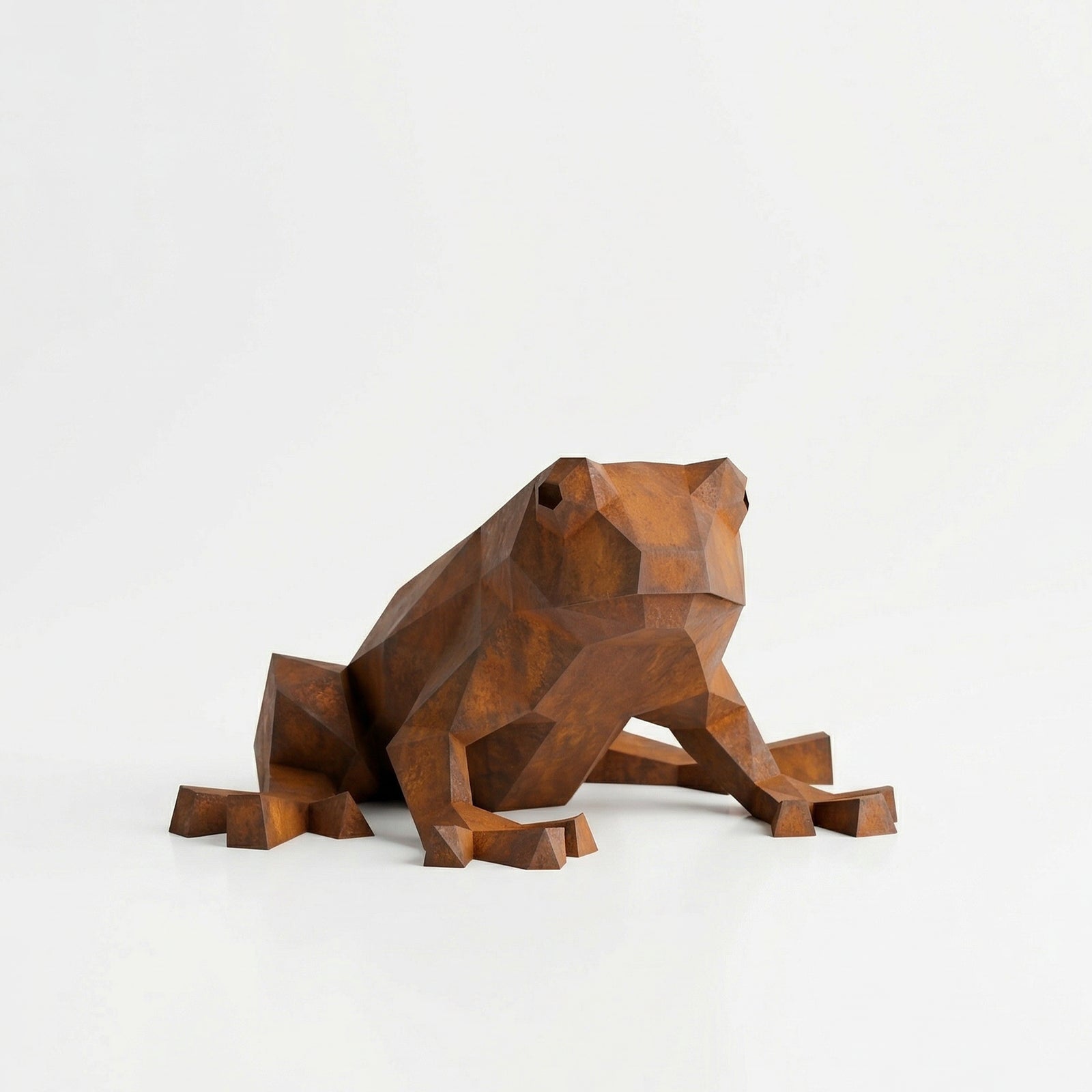 Grande Sculpture de Grenouille Polygone